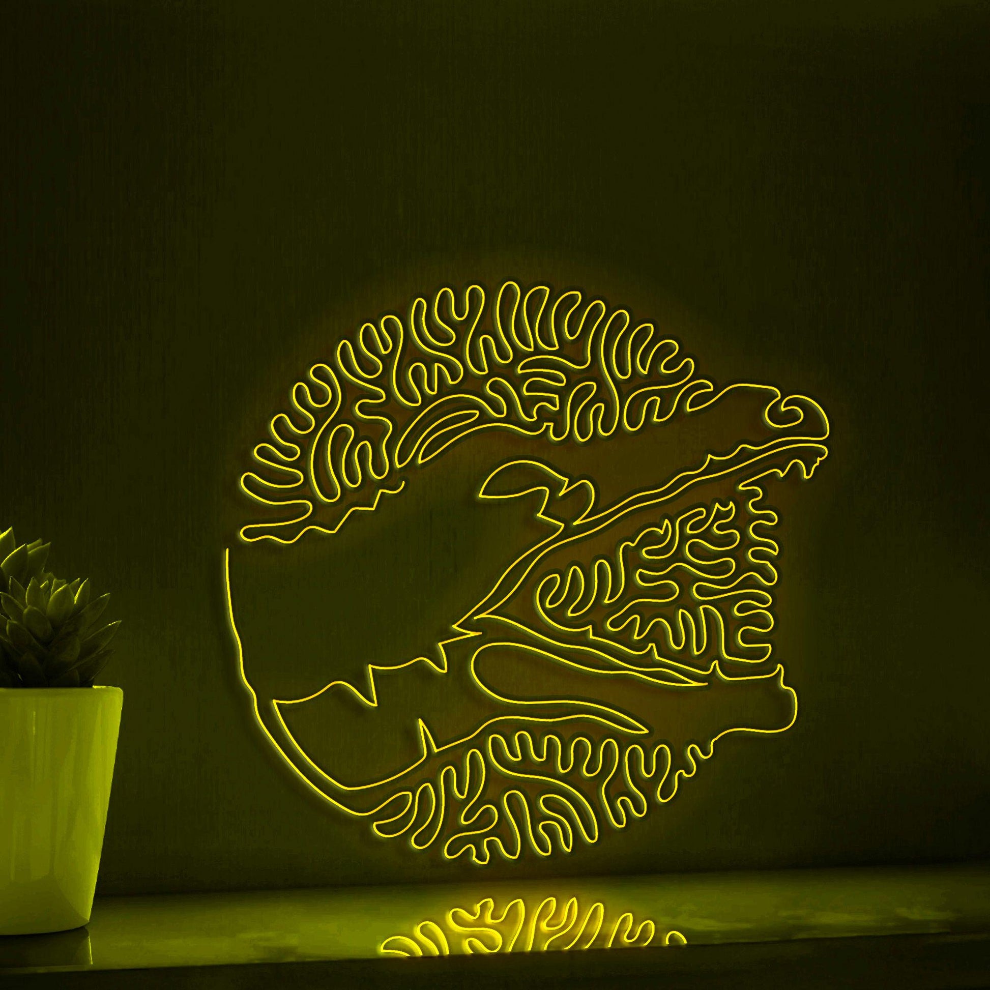 Alligator One Line EL Neon - Animal Themed Lighted Wall Art - myneonup