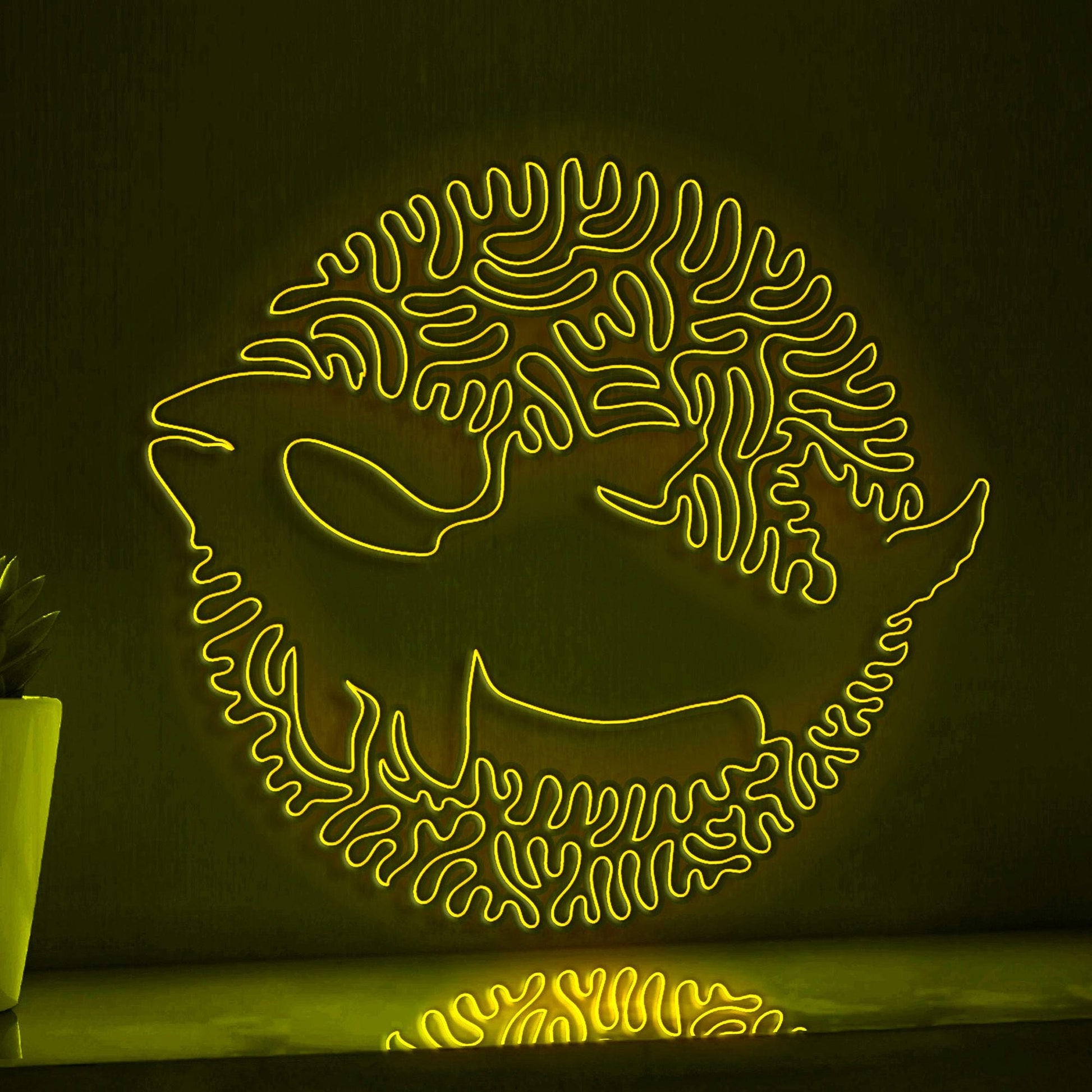 Orca One Line EL Wire Neon Sign - Ocean Themed Wall Decor - myneonup