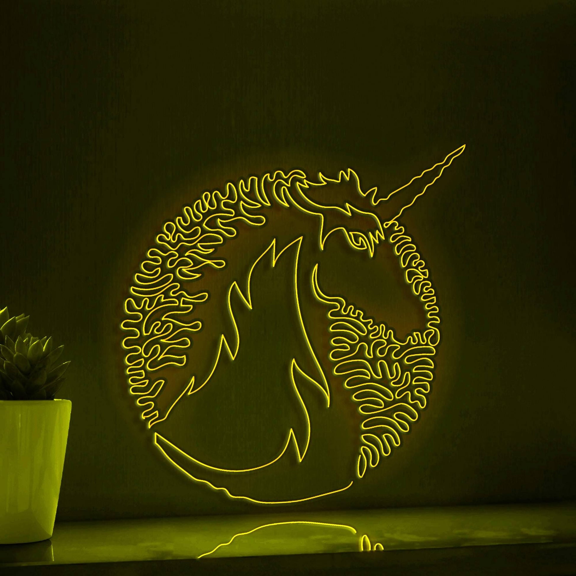Unicorn One Line EL Wire Neon Sign - Mythical Animal Decor - myneonup