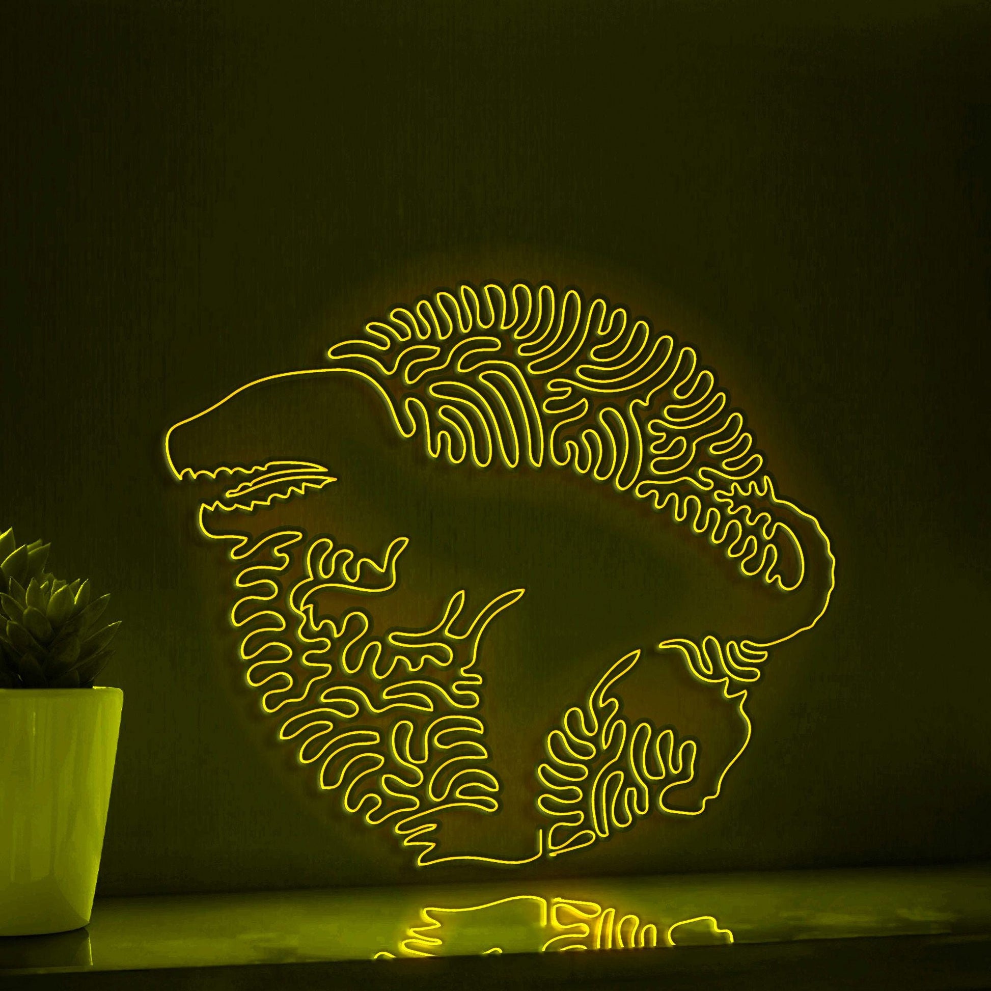 T-Rex One Line EL Wire Neon Sign - Ideal for Dino Lovers Wall Decor - myneonup