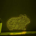 Hamster One Line EL Neon - Fluffy Pet Circle Art - myneonup
