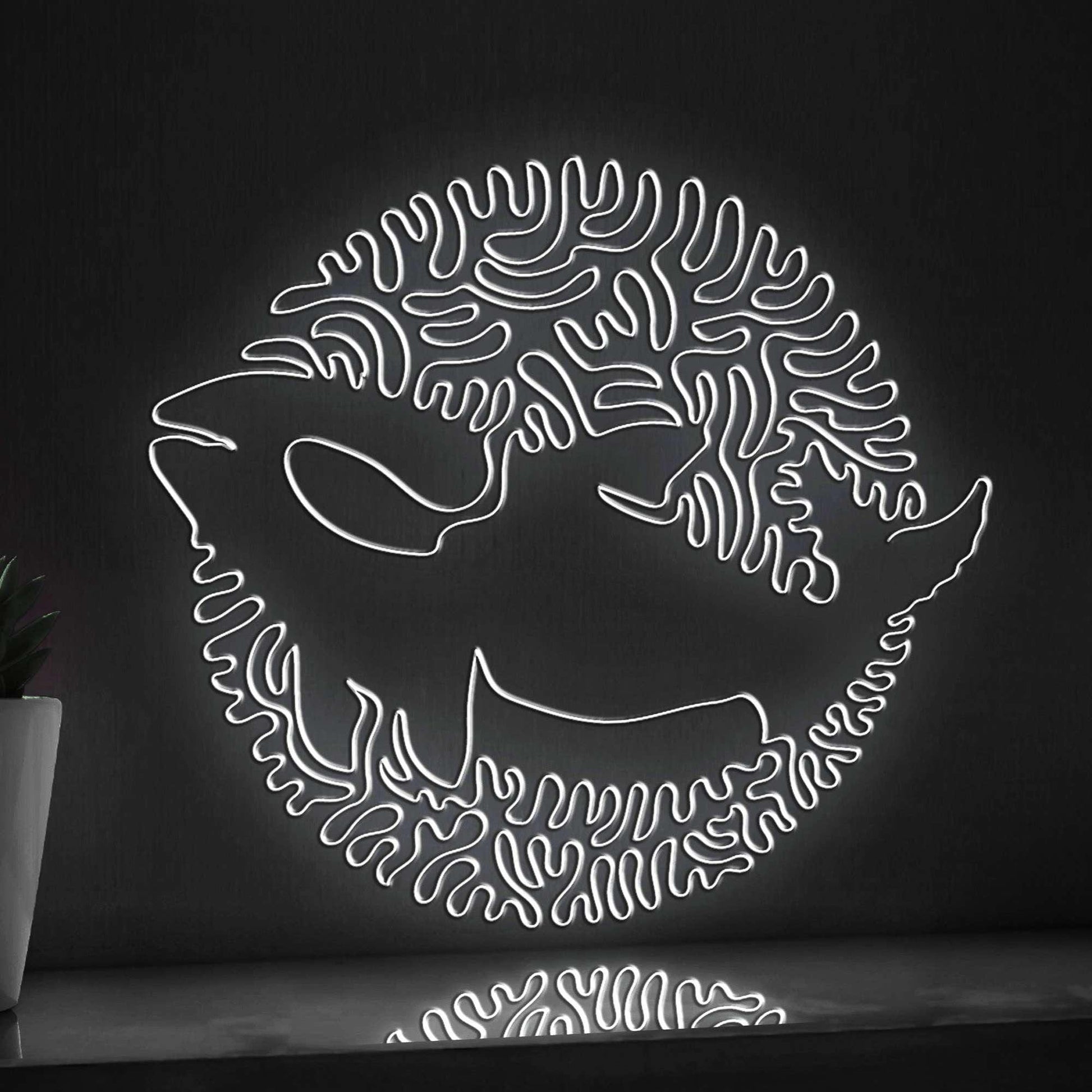 Orca One Line EL Wire Neon Sign - Ocean Themed Wall Decor - myneonup