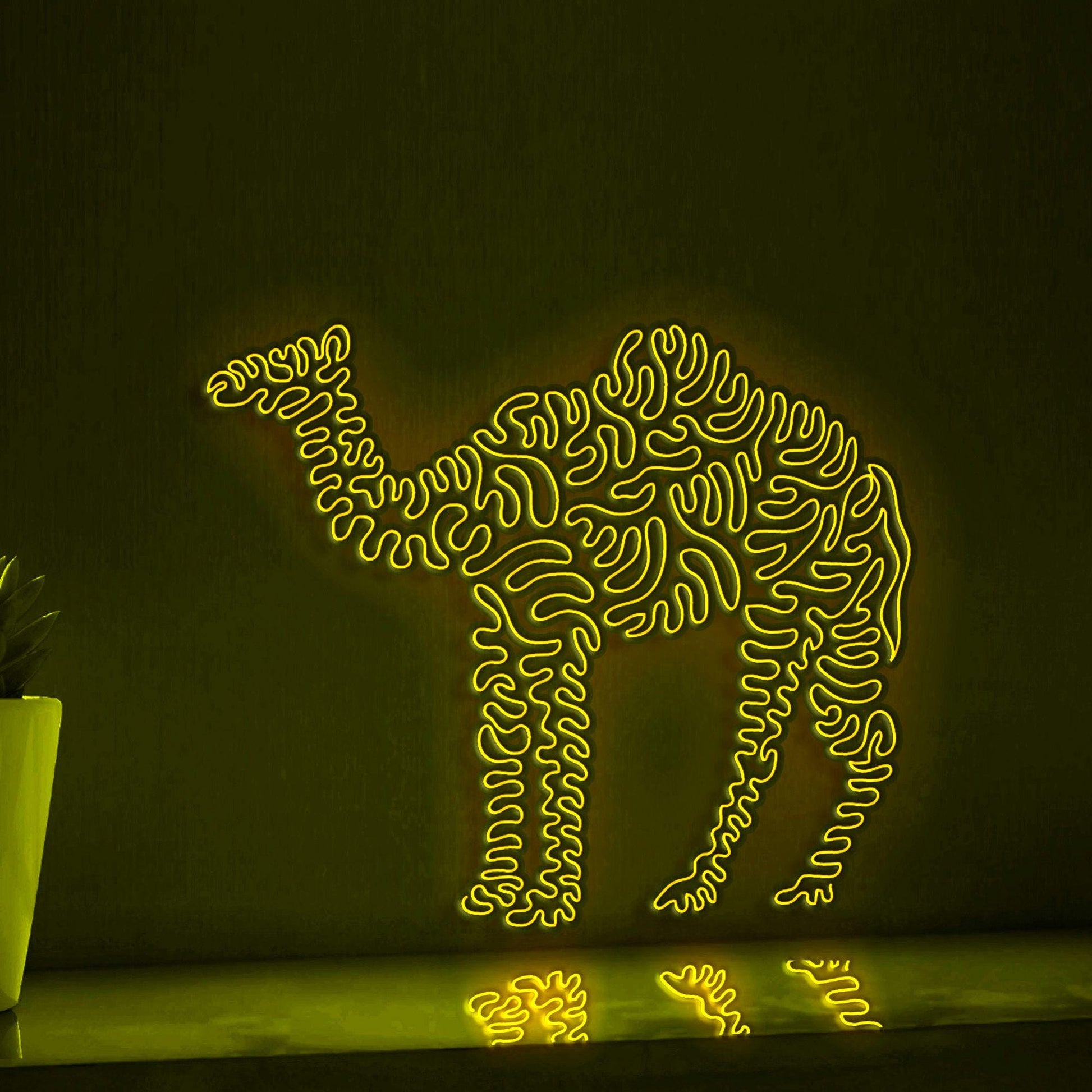 Camel One Line EL Wire Neon Sign - Desert Animal Wall Art - myneonup