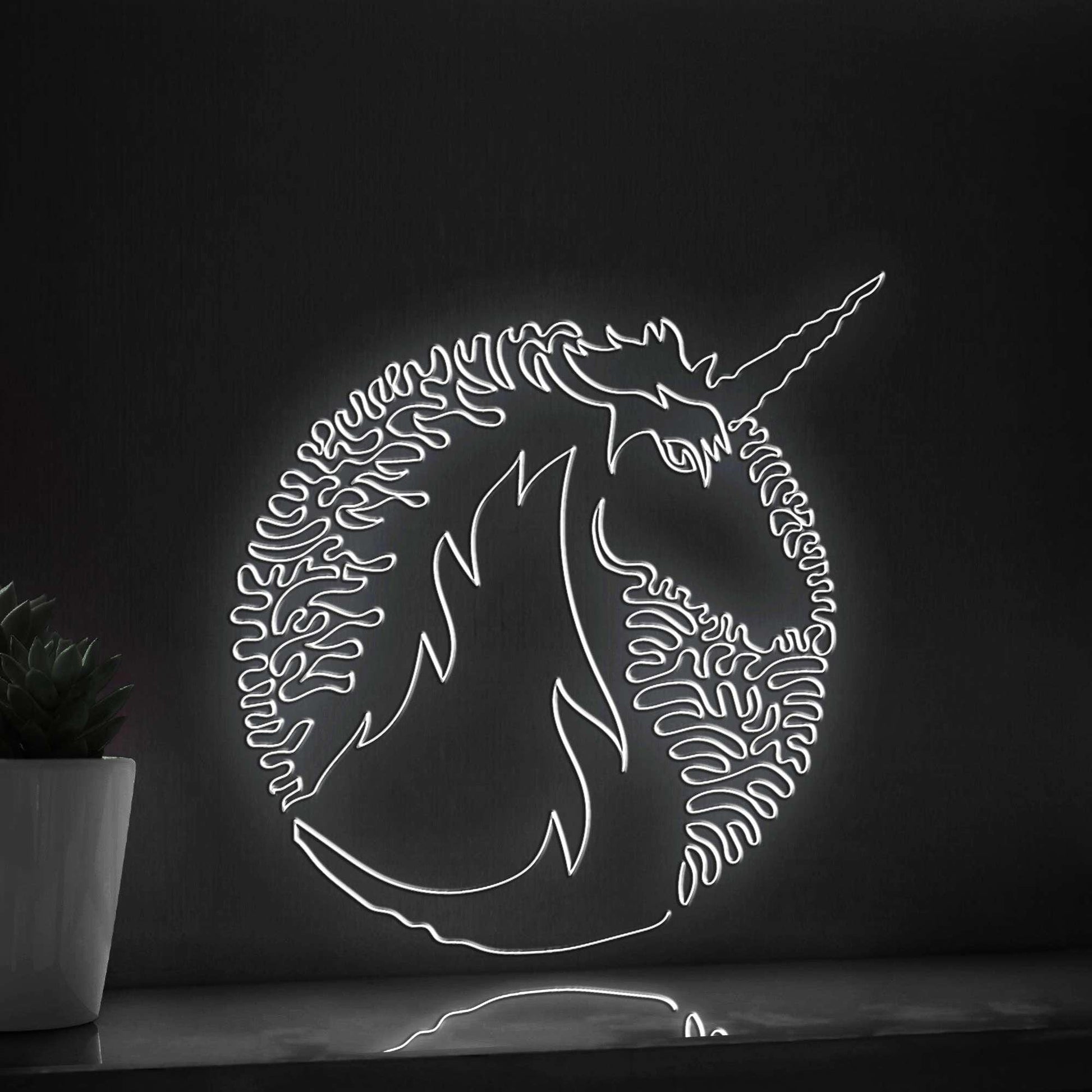 Unicorn One Line EL Wire Neon Sign - Mythical Animal Decor - myneonup