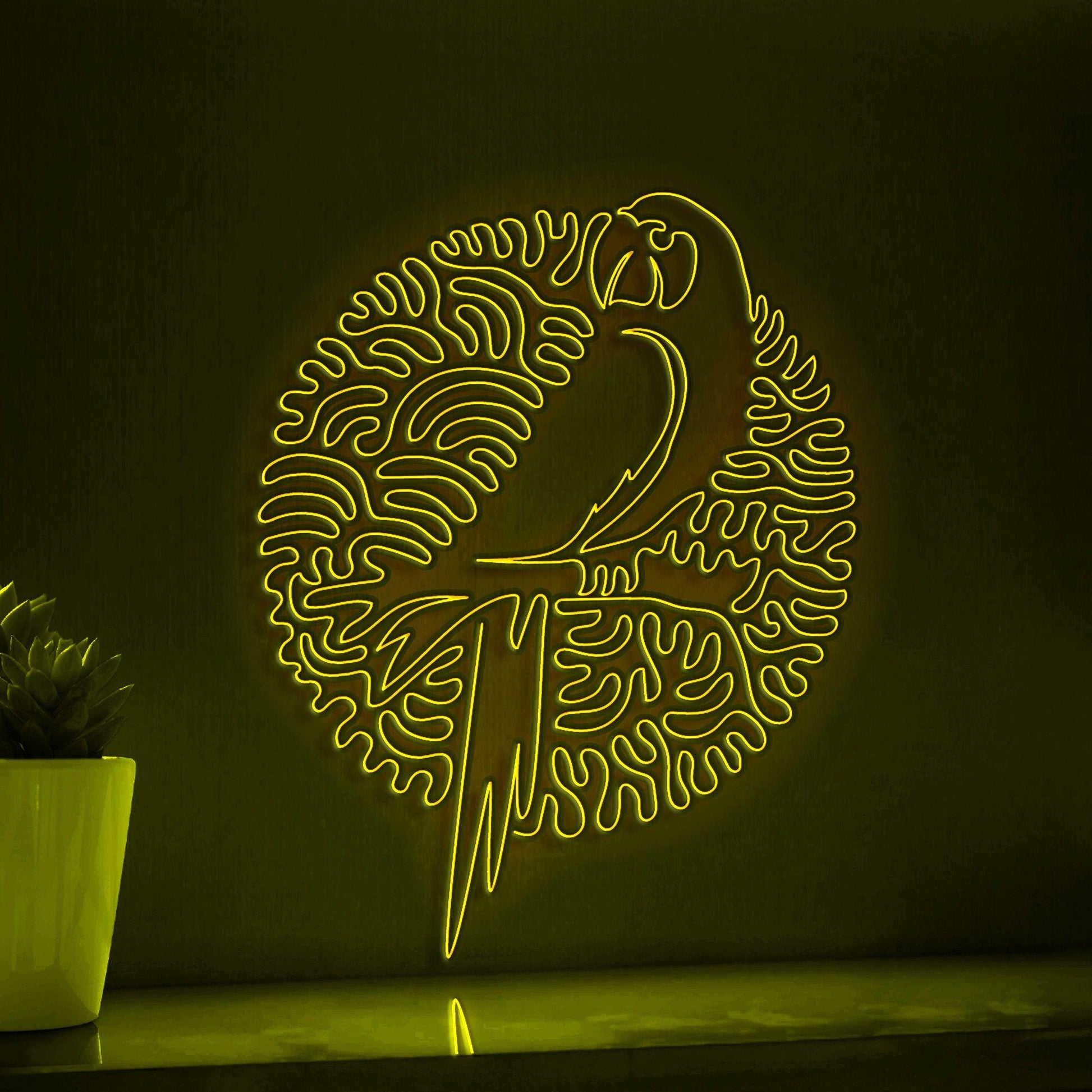 Parrot One Line EL Wire Neon Sign - Lighted Pet Bird Wall Decor - myneonup