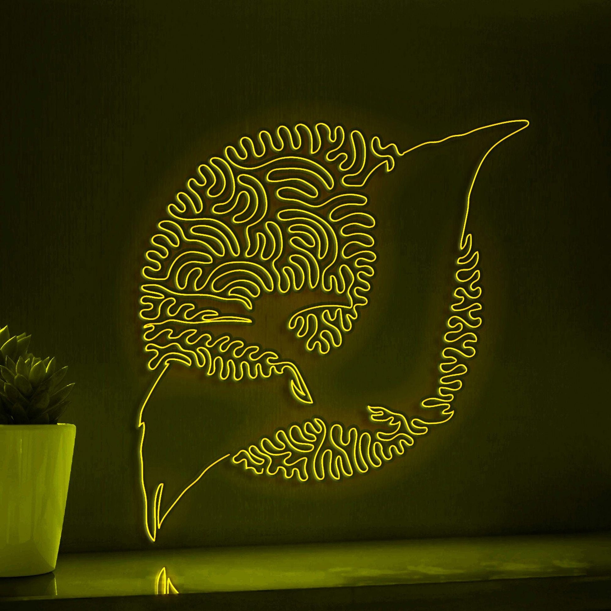 Pterosaur One Line EL Neon - Winged Reptile Decor - myneonup