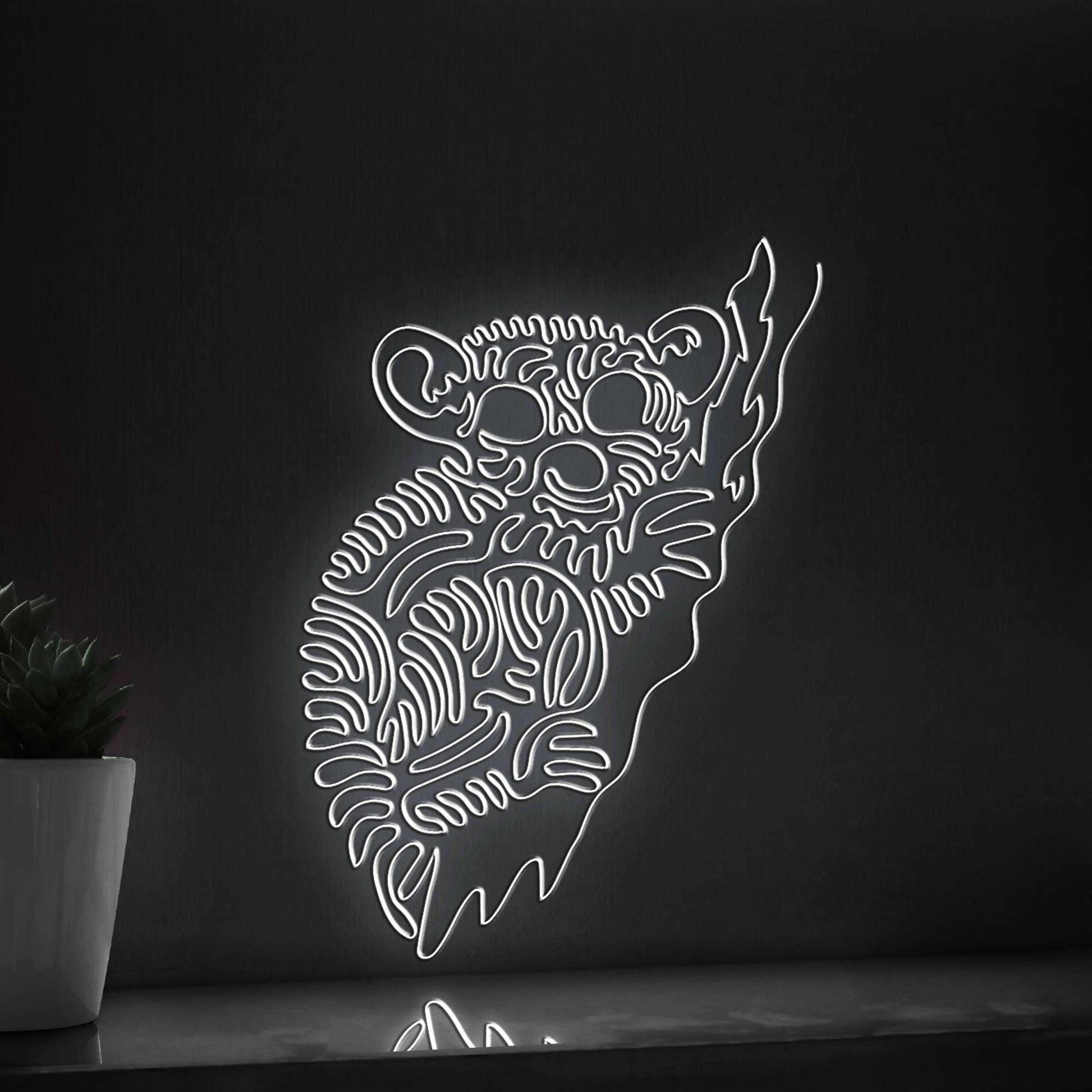 Tarsier One Line EL Wire Neon Sign - Big-Eyed Primate, Ideal for Tropical Nature Lovers' Room Decor - myneonup