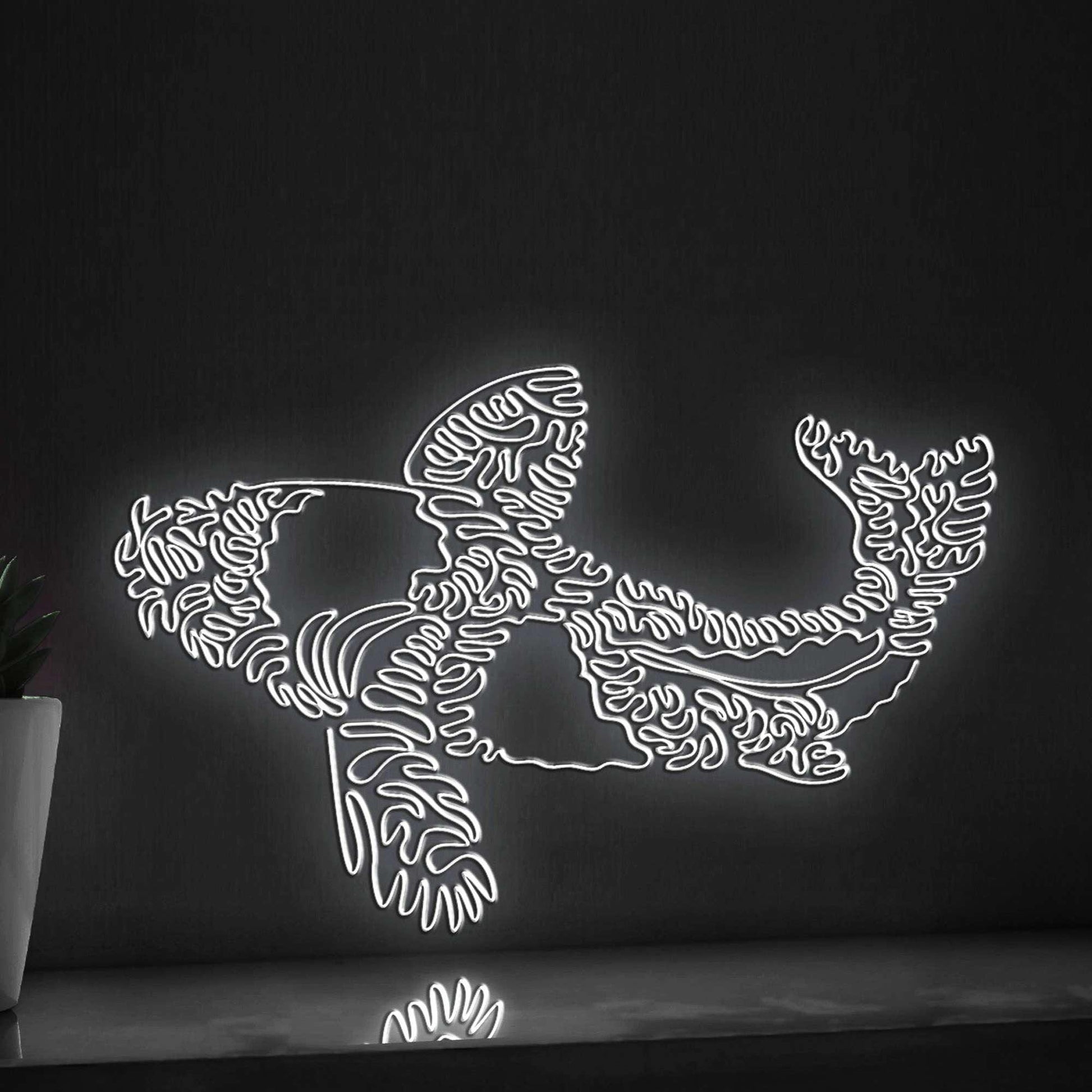 Koi One Line EL Wire Neon Sign - for Asian Themed Decor & Good Luck Seekers - myneonup