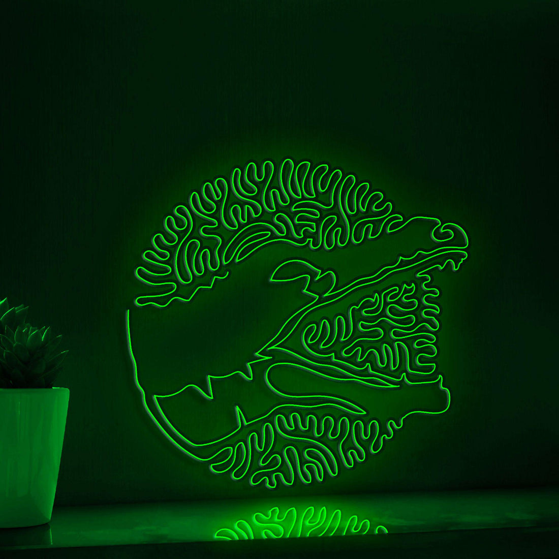 Alligator One Line EL Neon - Animal Themed Lighted Wall Art - myneonup