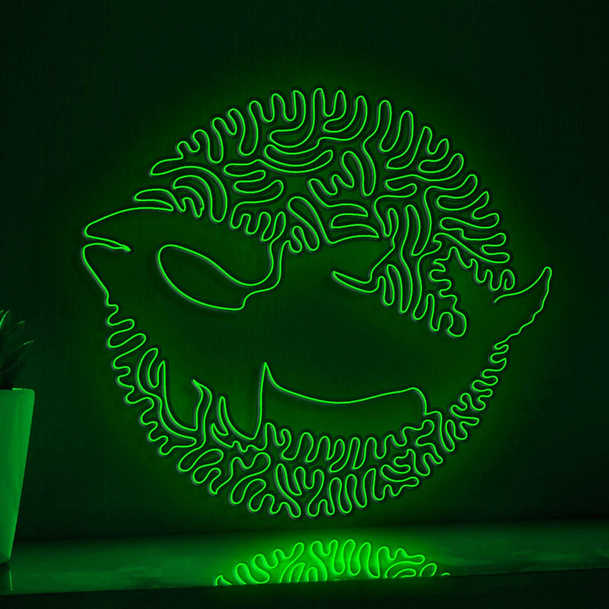 Orca One Line EL Wire Neon Sign - Ocean Themed Wall Decor - myneonup