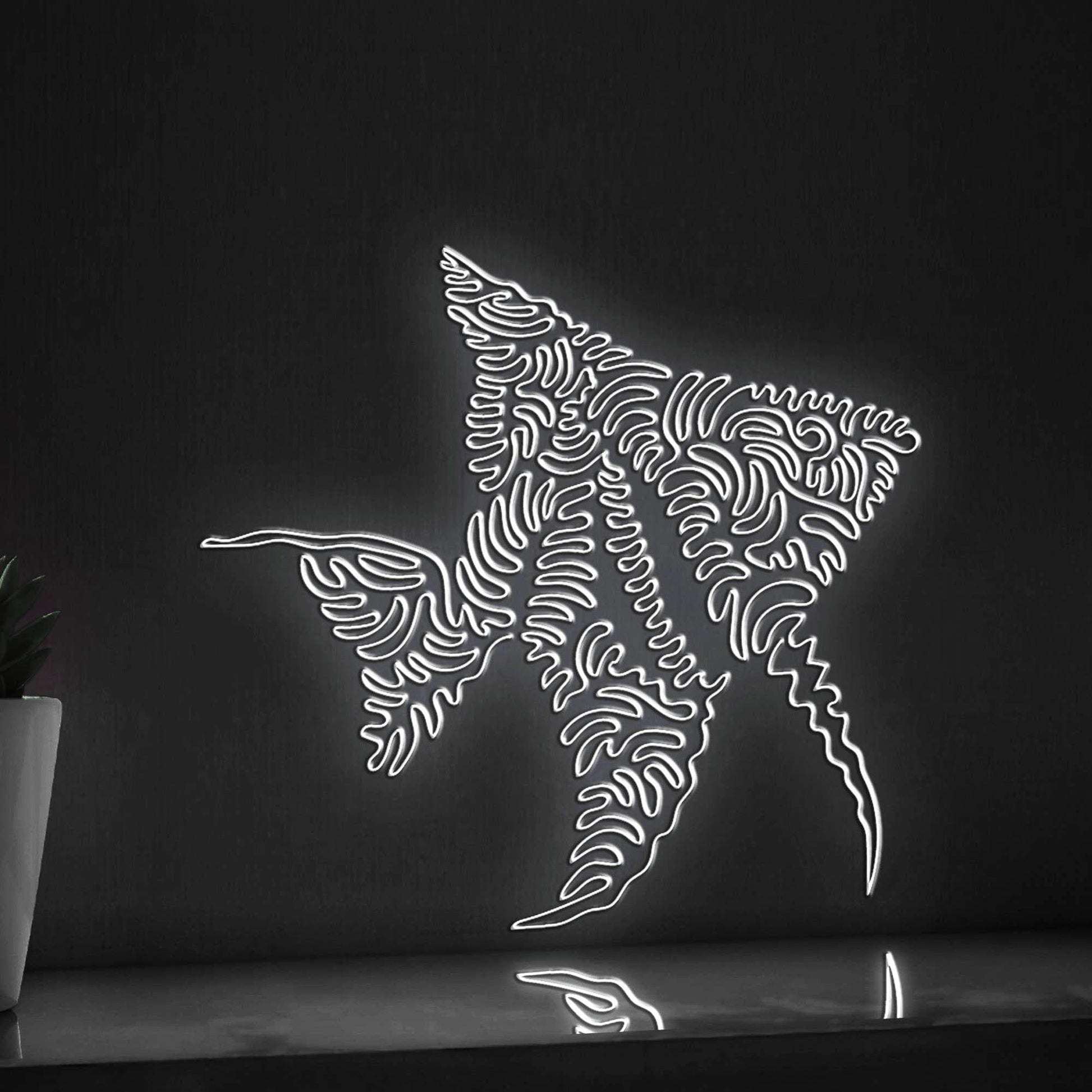 Angelfish One Line EL Wire Neon Sign - Ideal for Aquarium Lovers' Wall Decor - myneonup
