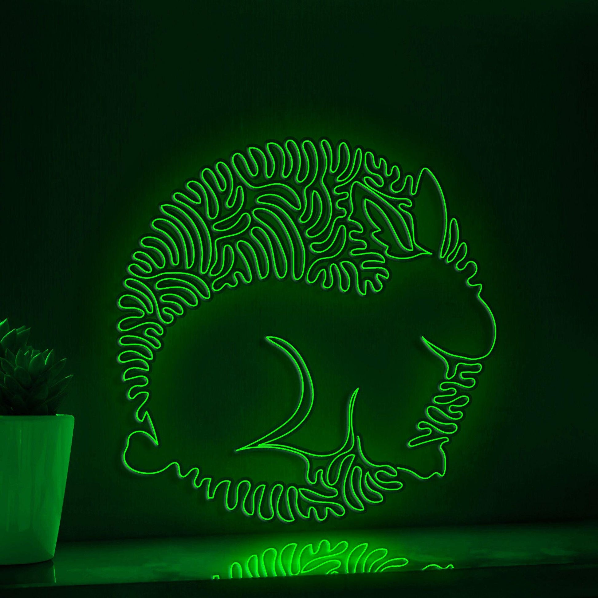 Rabbit One Line EL Wire Neon Sign - Long Ears Animal Wall Decor - myneonup
