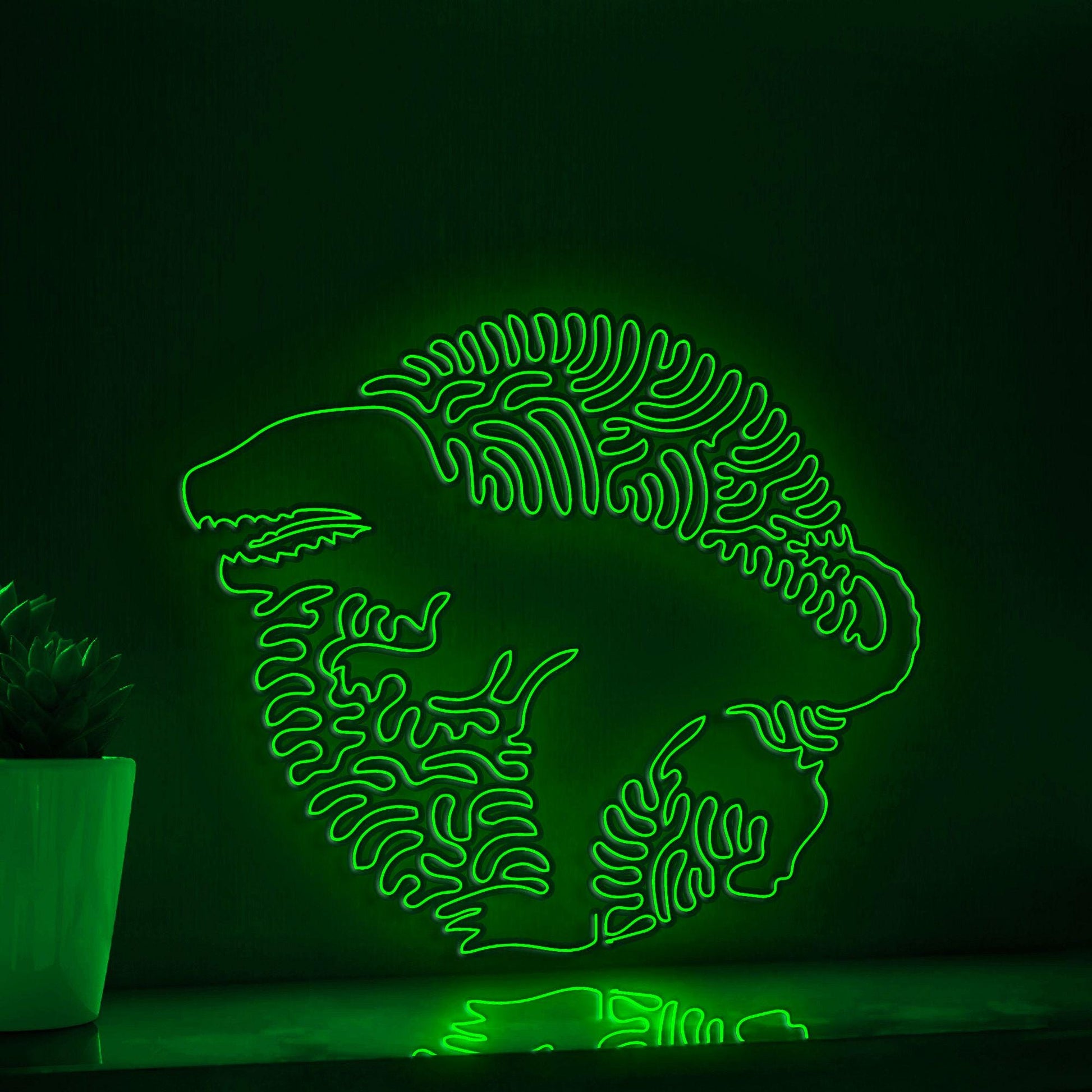 T-Rex One Line EL Wire Neon Sign - Ideal for Dino Lovers Wall Decor - myneonup