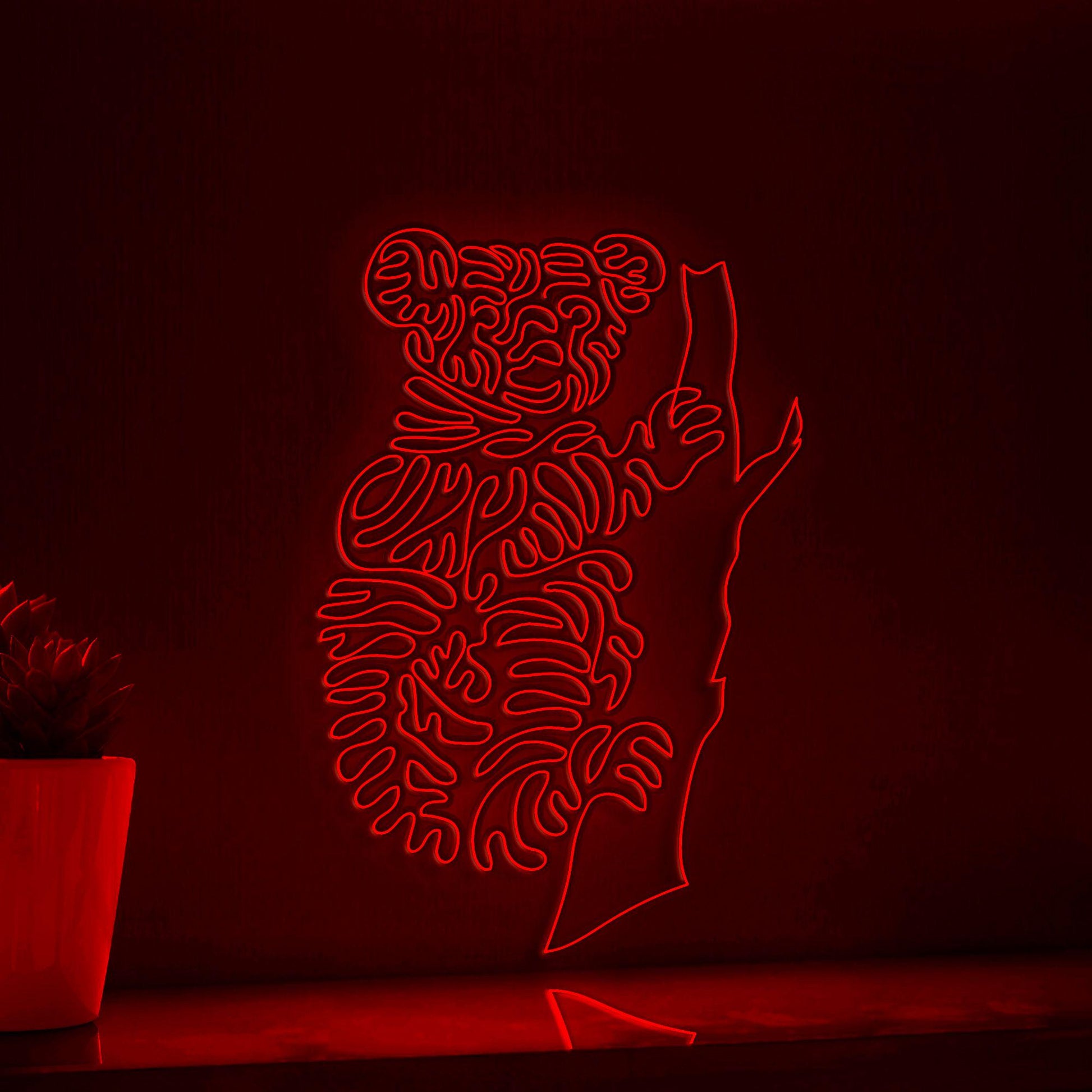 Koala One Line EL Wire Neon Sign - Tree Dweller Wall Art - myneonup