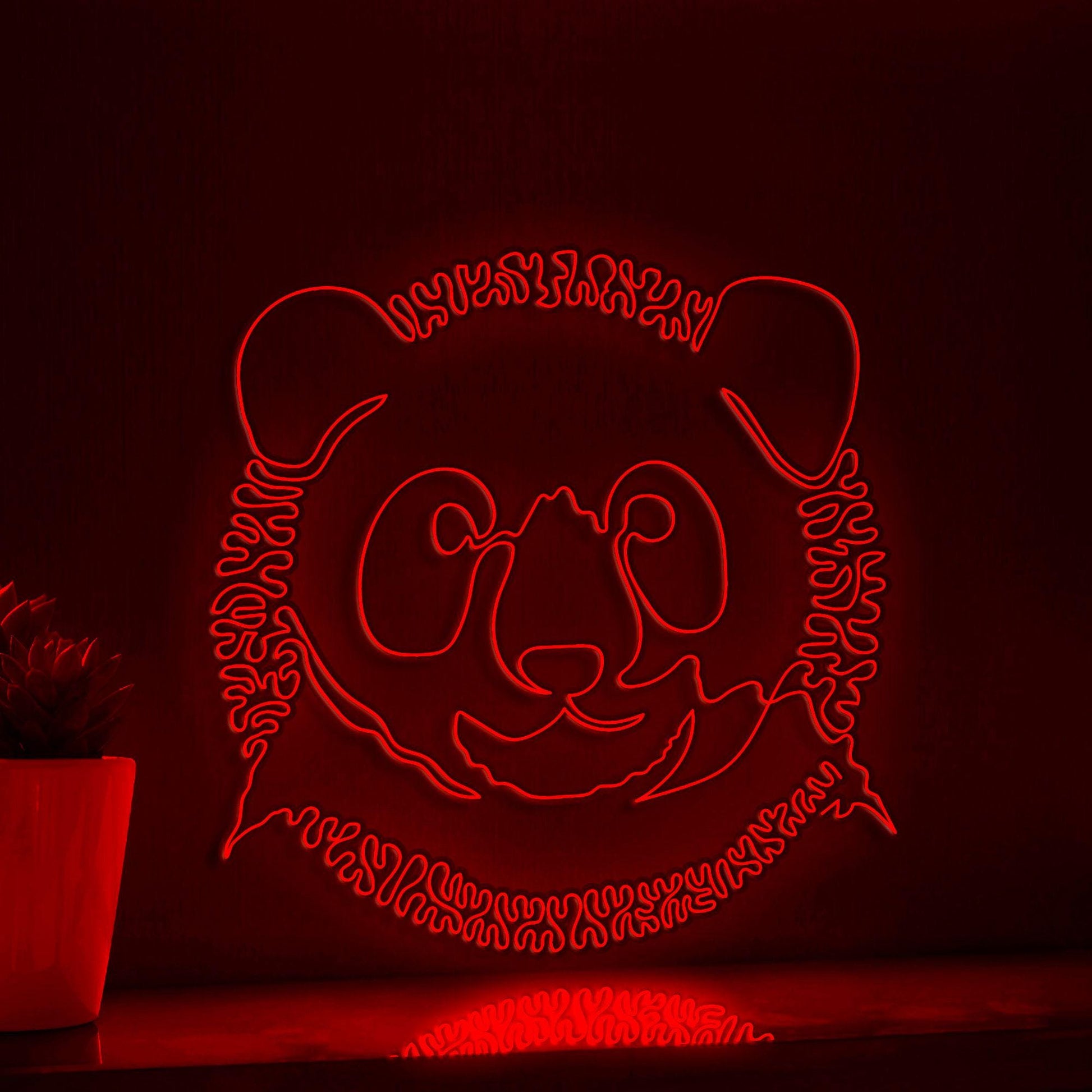 Panda One Line EL Wire Neon Sign - Shy Bamboo Lover Animal Decoe - myneonup