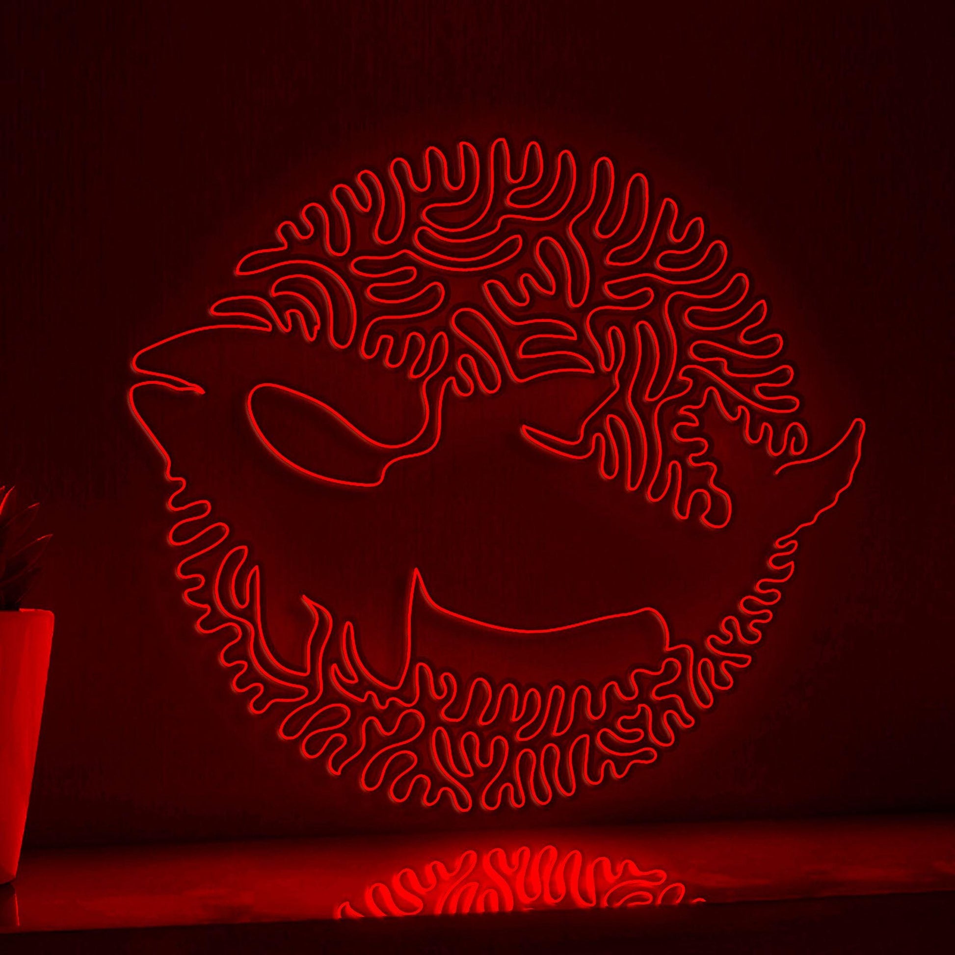 Orca One Line EL Wire Neon Sign - Ocean Themed Wall Decor - myneonup