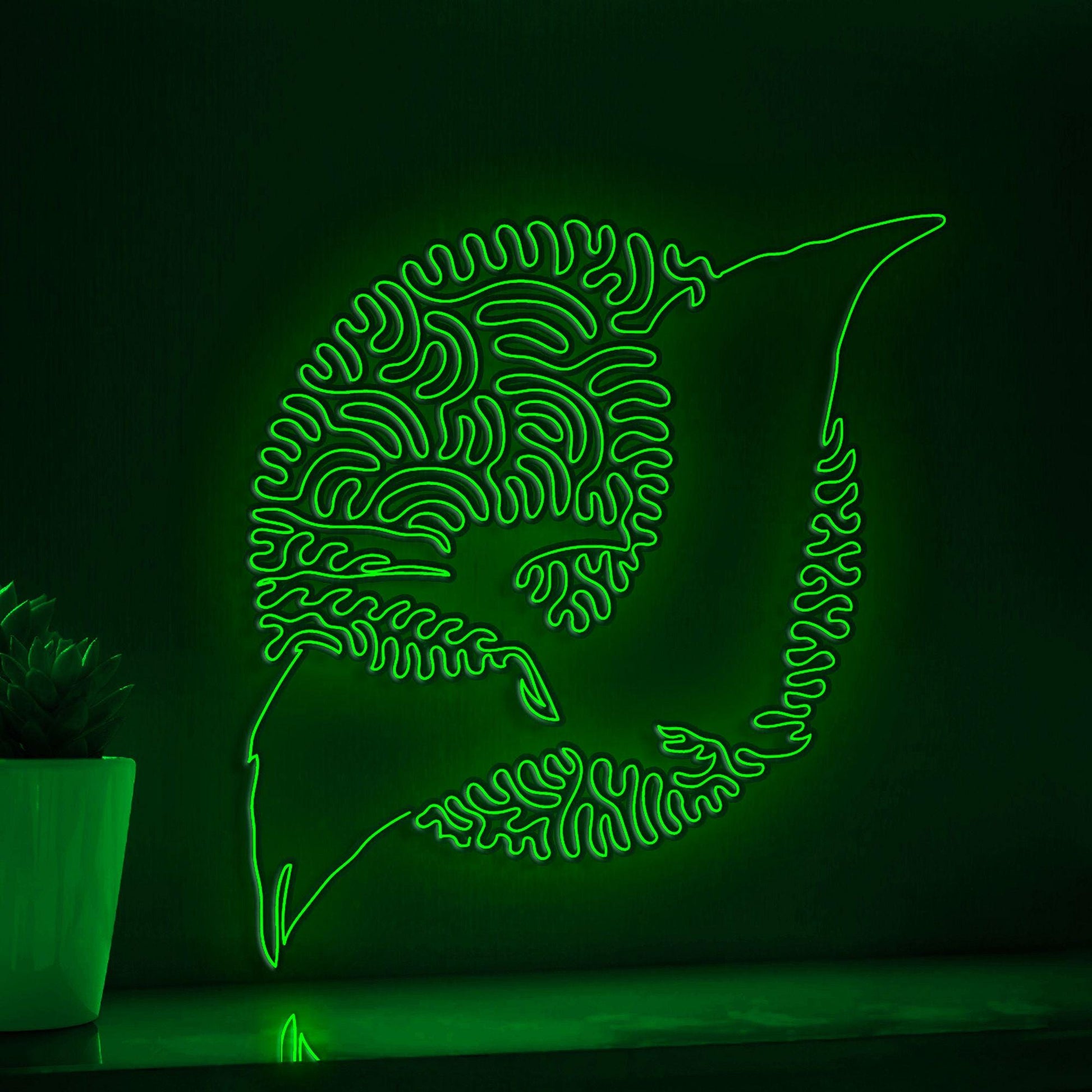 Pterosaur One Line EL Neon - Winged Reptile Decor - myneonup