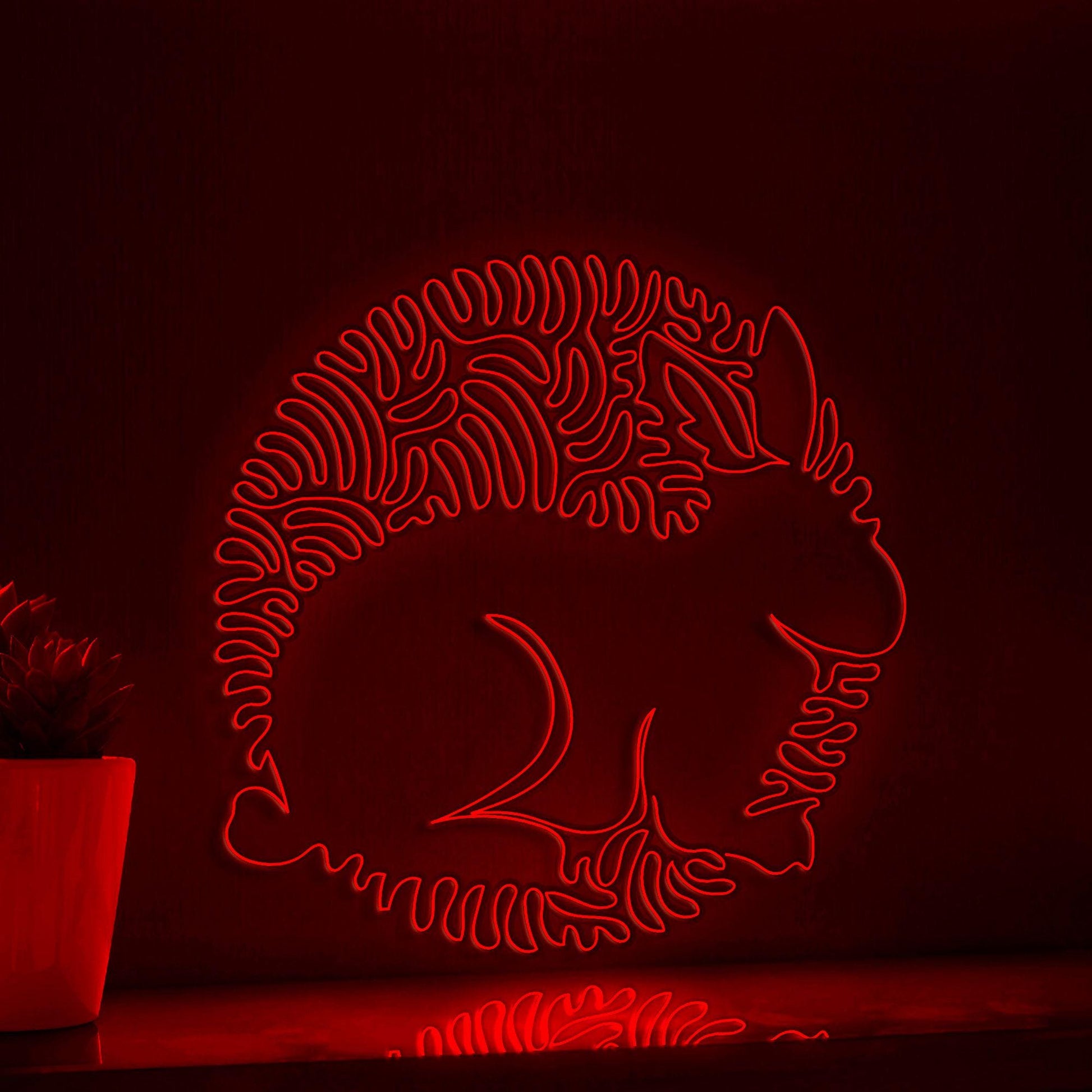 Rabbit One Line EL Wire Neon Sign - Long Ears Animal Wall Decor - myneonup