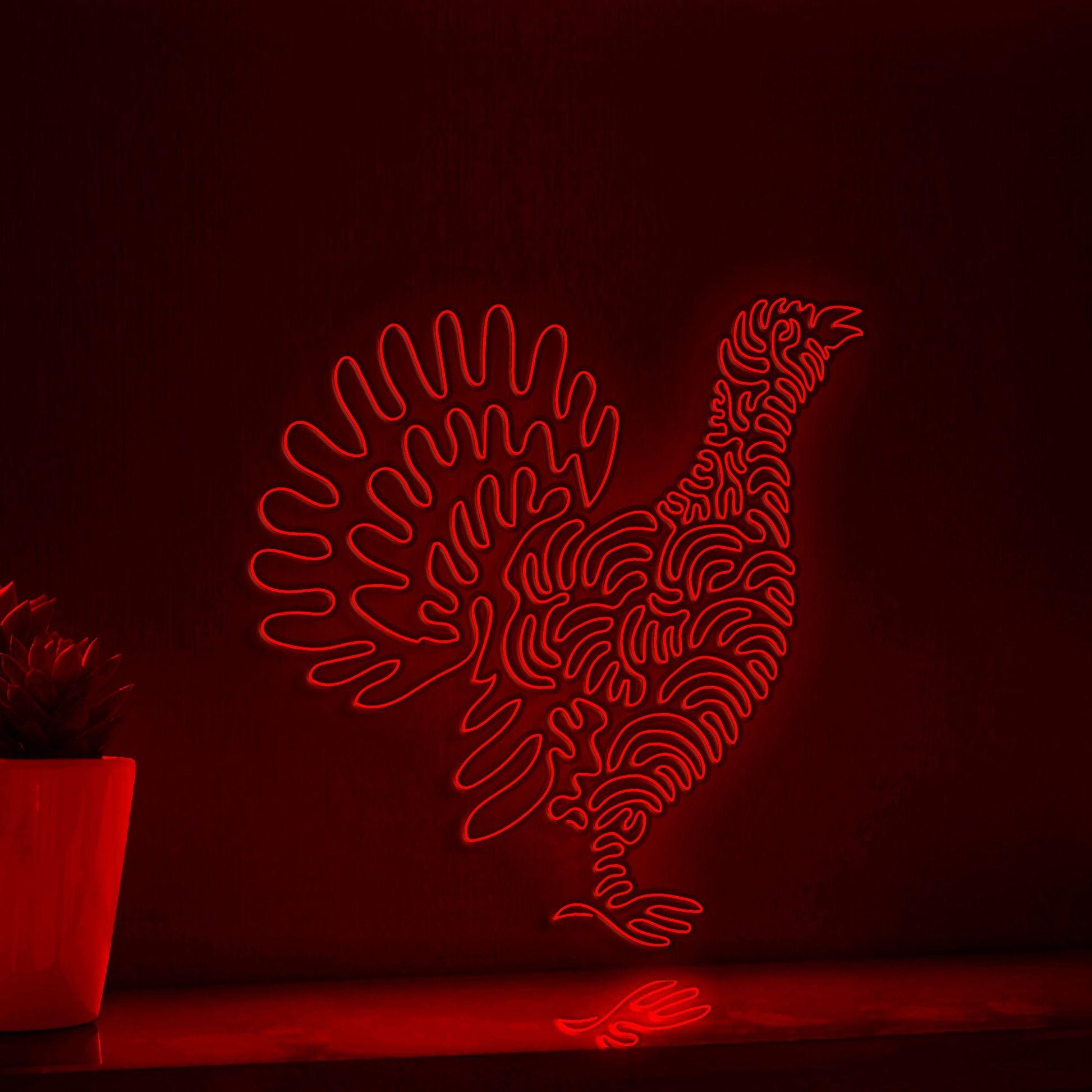 Grouse One Line EL Neon - Bird Wall Art - myneonup