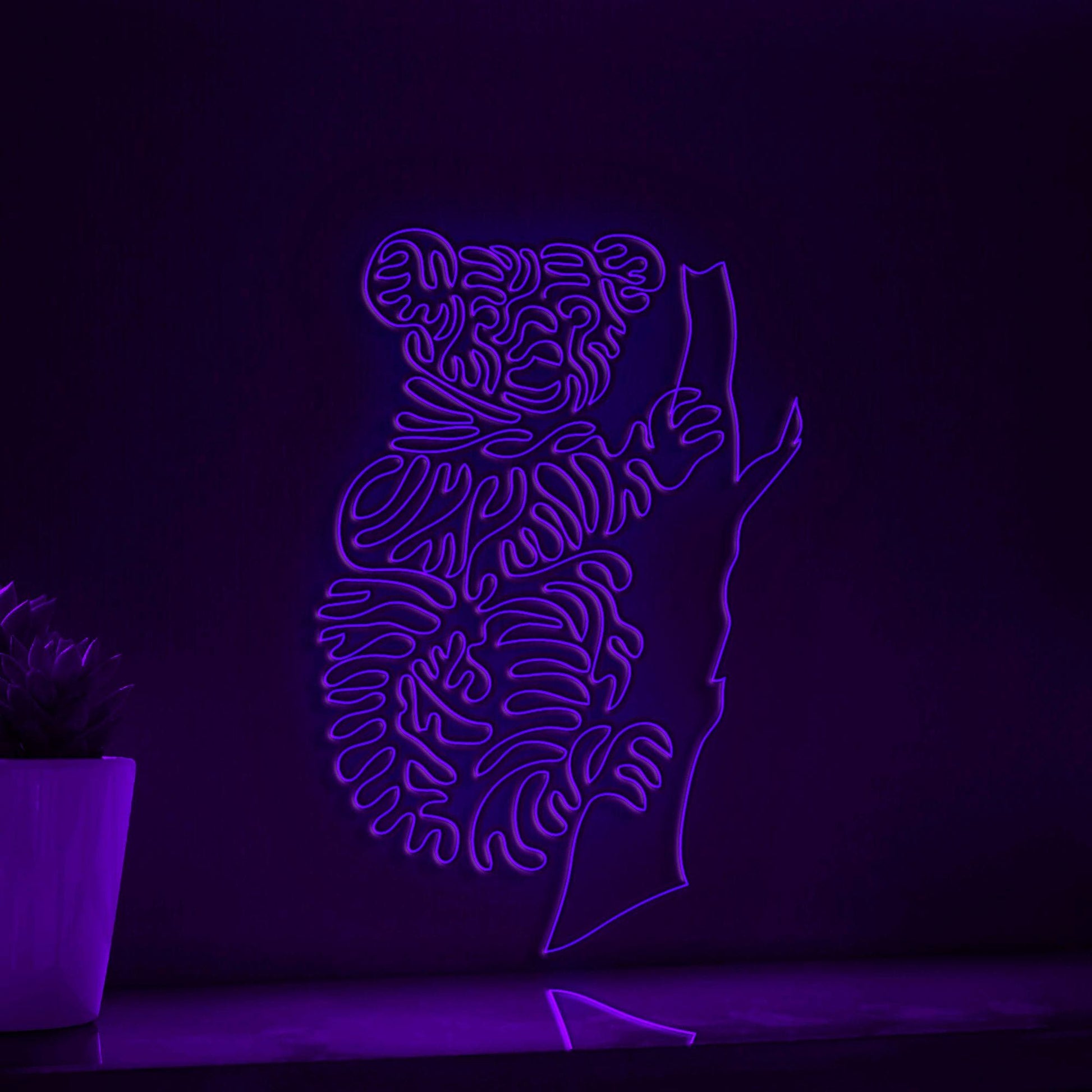 Koala One Line EL Wire Neon Sign - Tree Dweller Wall Art - myneonup