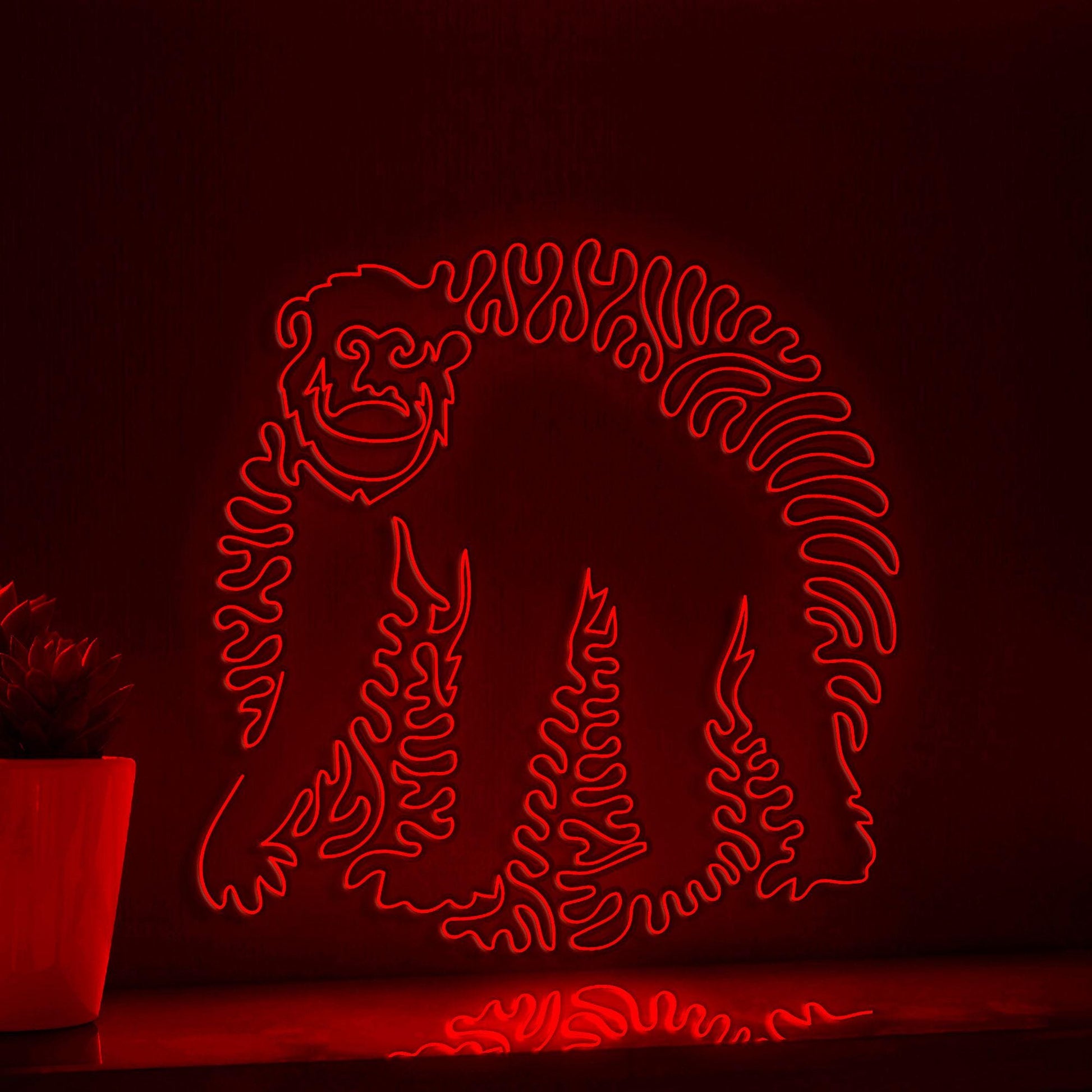 Chimp One Line EL Wire Neon Sign - Great Ape Wall Art - myneonup