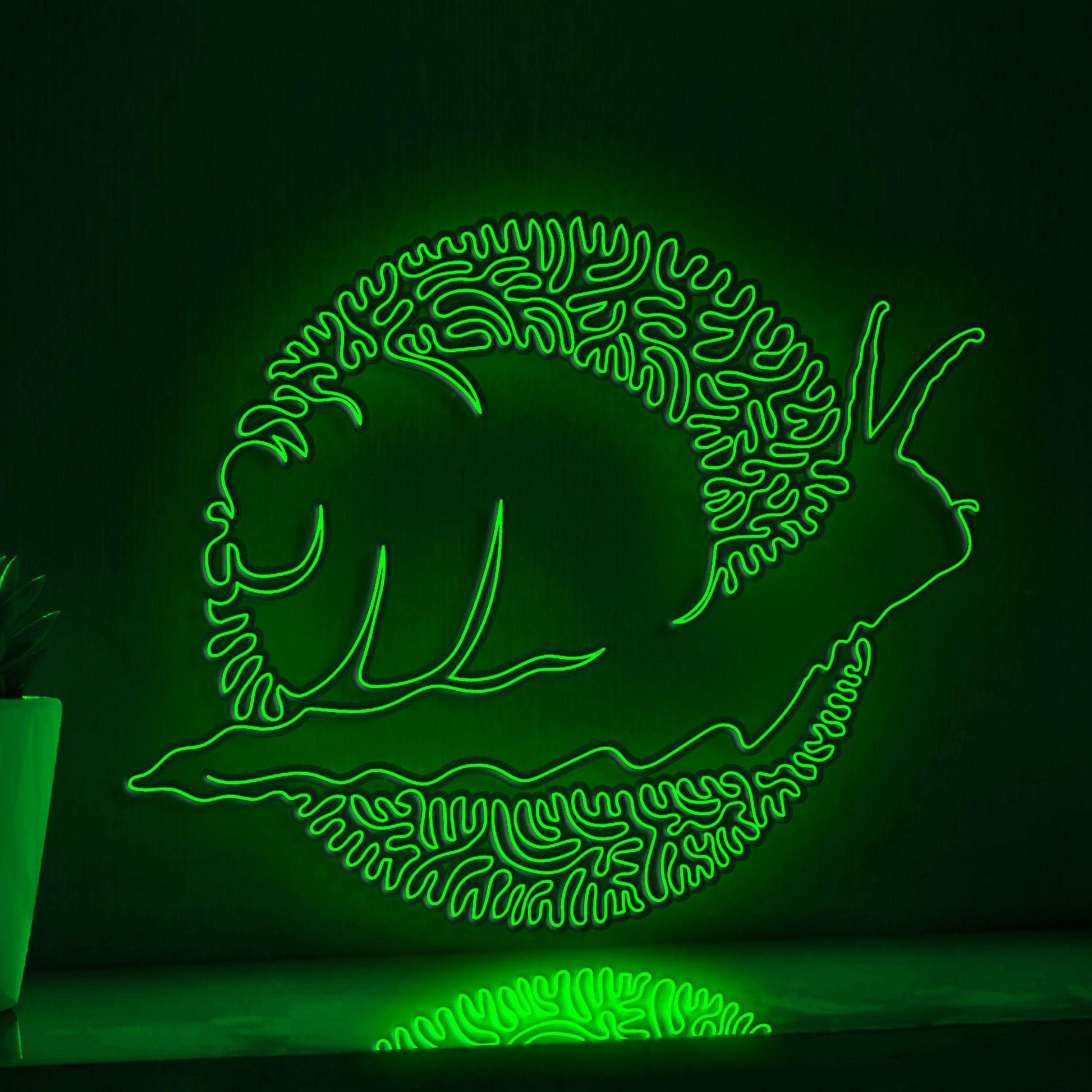 Snail One Line EL Wire Neon Sign - Cute Abstract Art for Kids' Room & Decor - myneonup