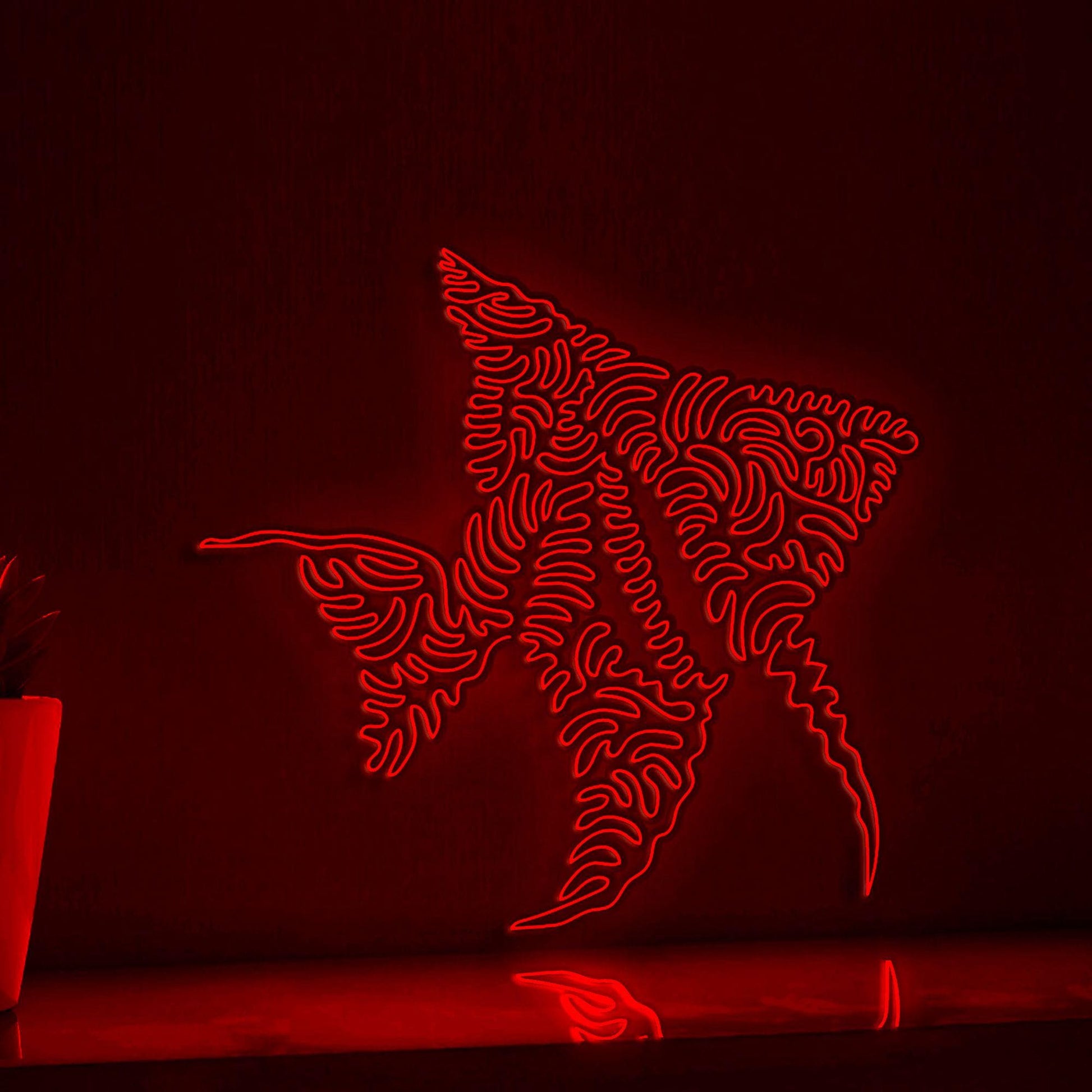 Angelfish One Line EL Wire Neon Sign - Ideal for Aquarium Lovers' Wall Decor - myneonup