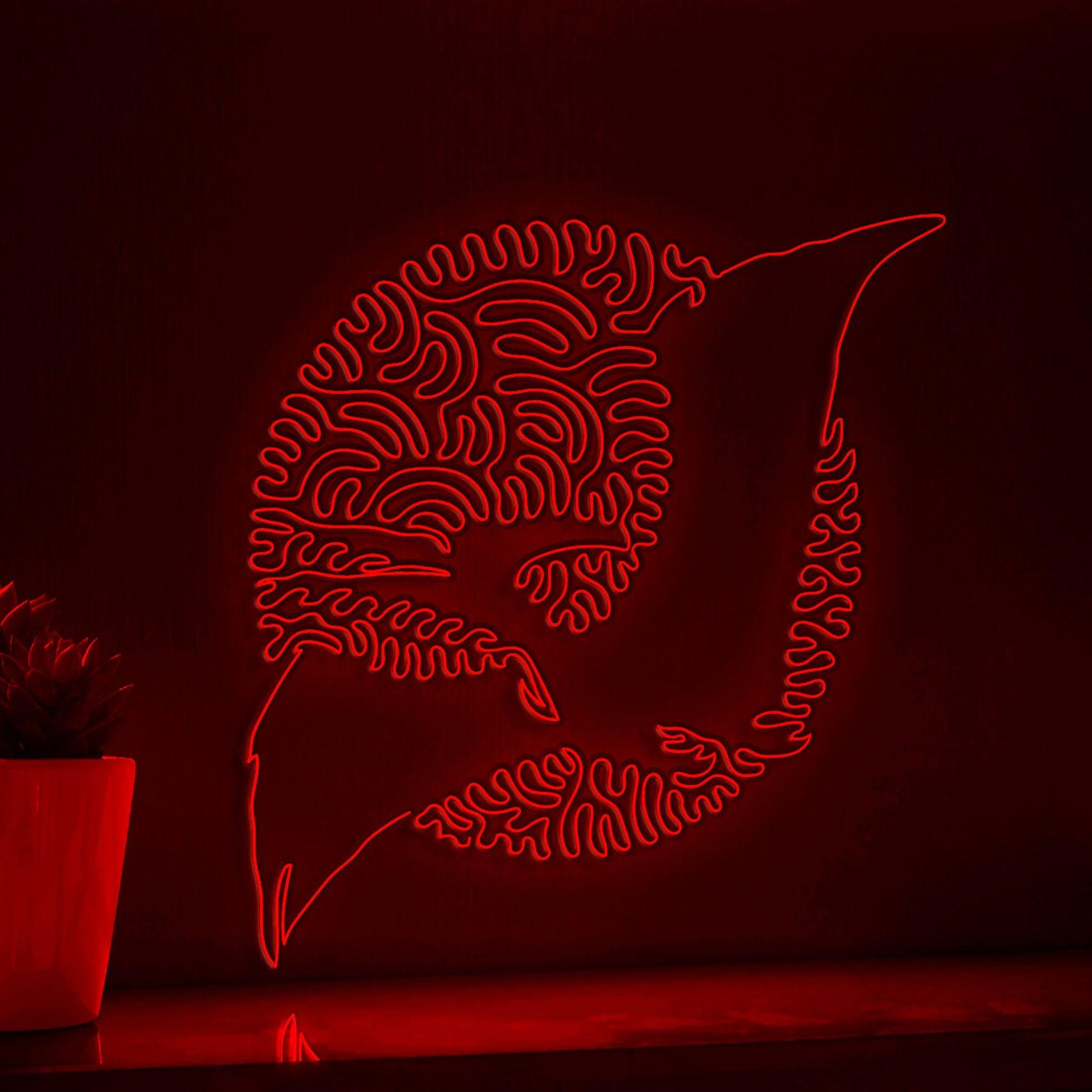 Pterosaur One Line EL Neon - Winged Reptile Decor - myneonup