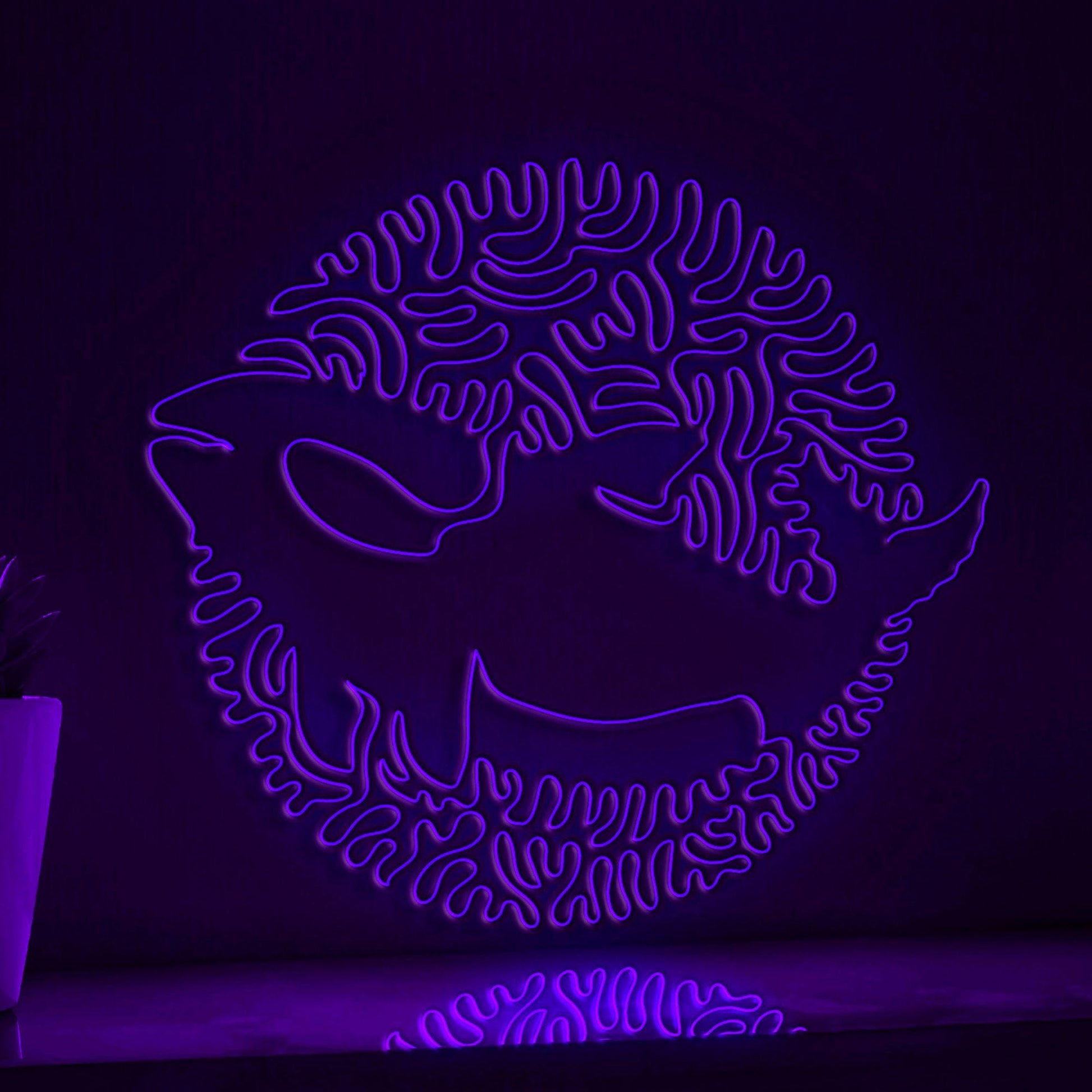 Orca One Line EL Wire Neon Sign - Ocean Themed Wall Decor - myneonup