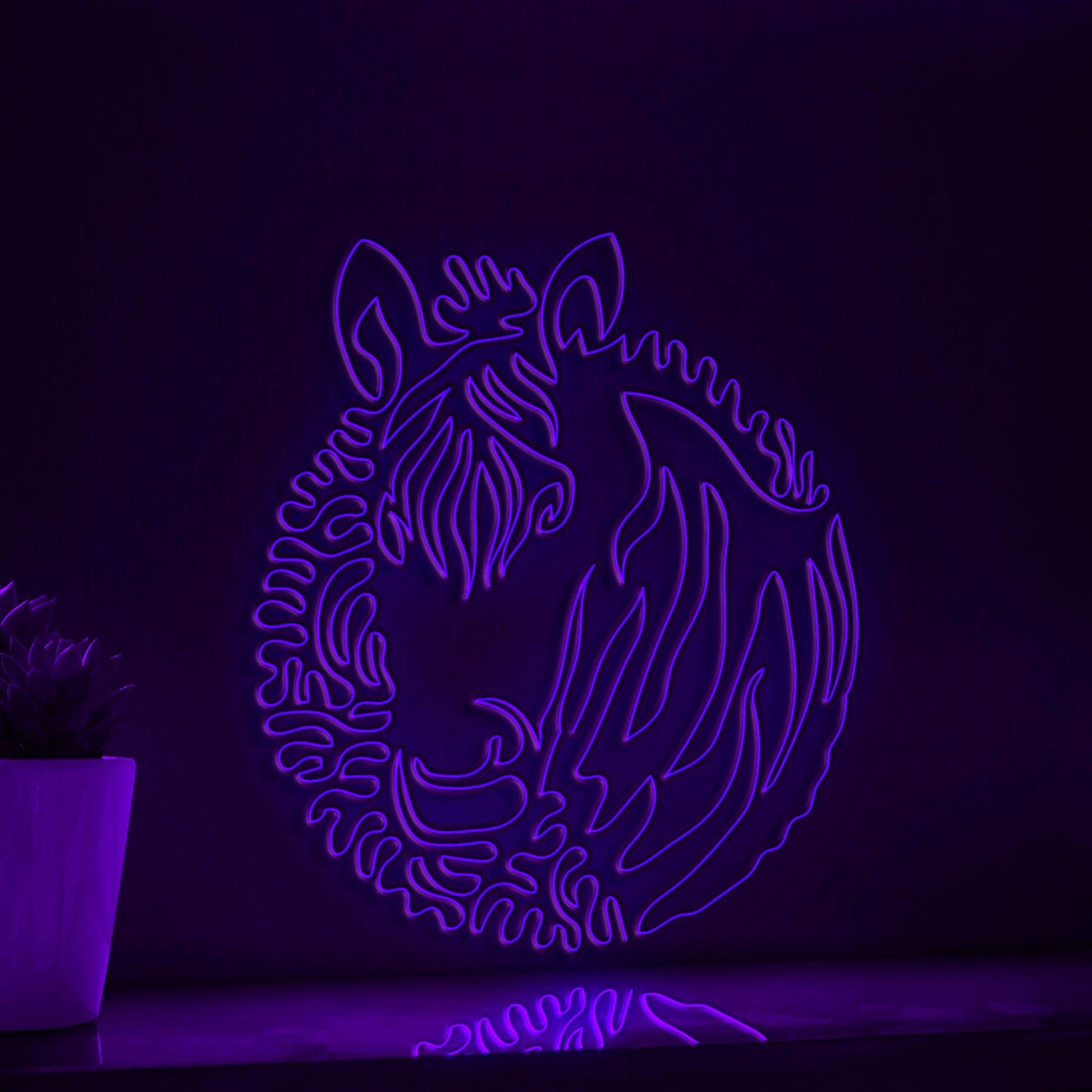 Zebra One Line EL Wire Neon Sign - Ideal for Animal Lovers Wall Decor - myneonup