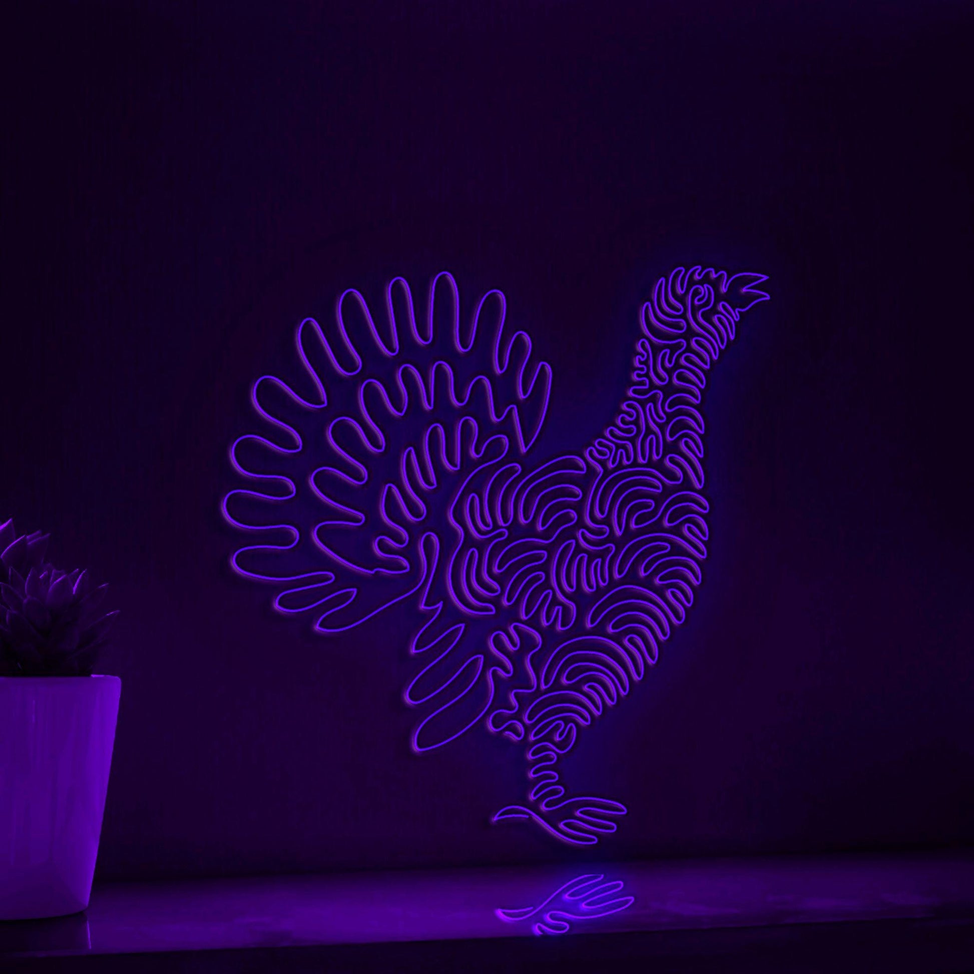 Grouse One Line EL Neon - Bird Wall Art - myneonup