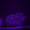 Hamster One Line EL Neon - Fluffy Pet Circle Art - myneonup