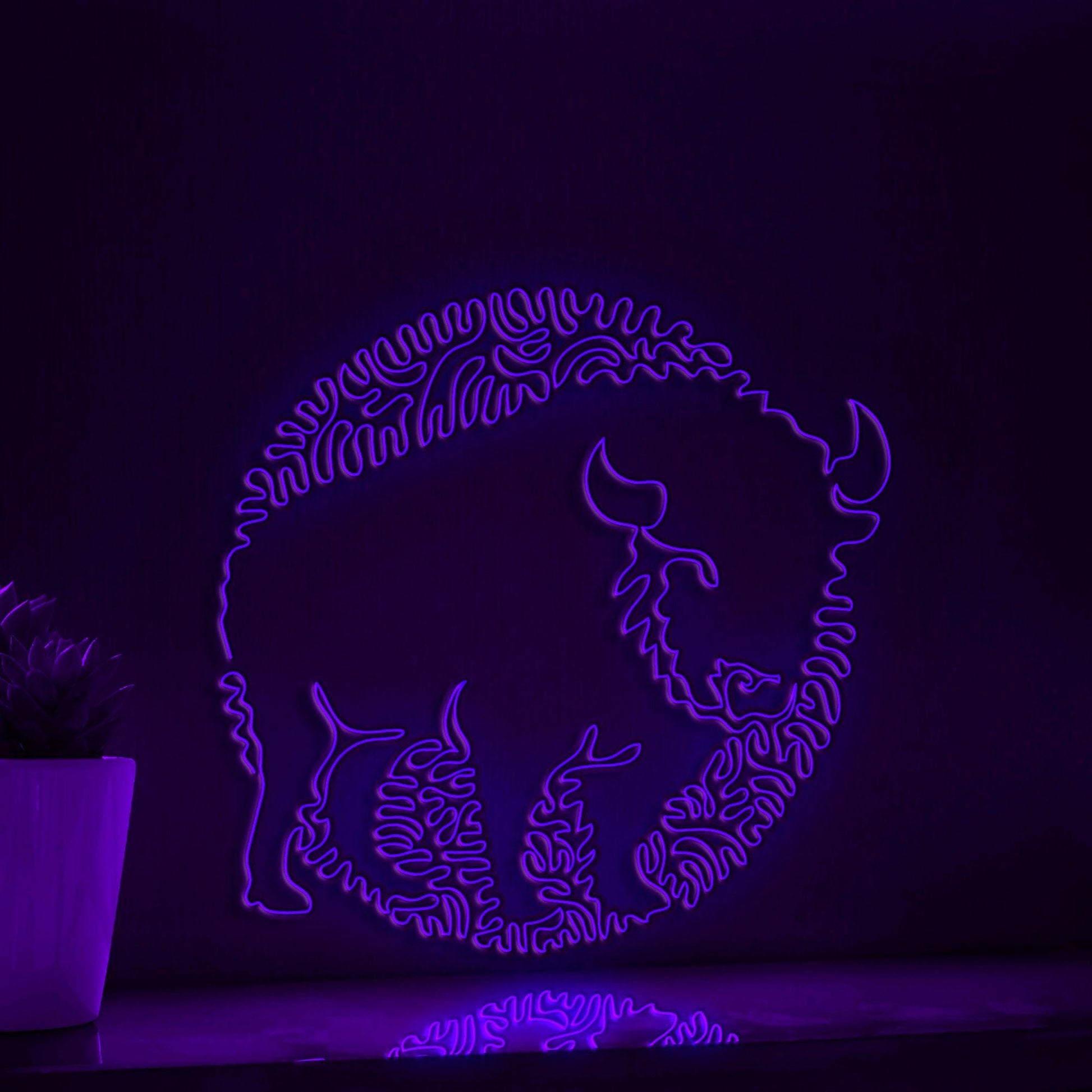 Bison One Line EL Wire Neon Sign - Ideal for Nature Lovers - myneonup