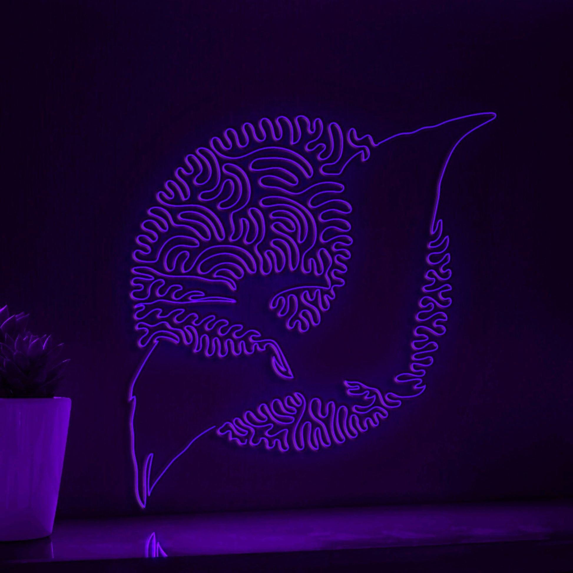 Pterosaur One Line EL Neon - Winged Reptile Decor - myneonup