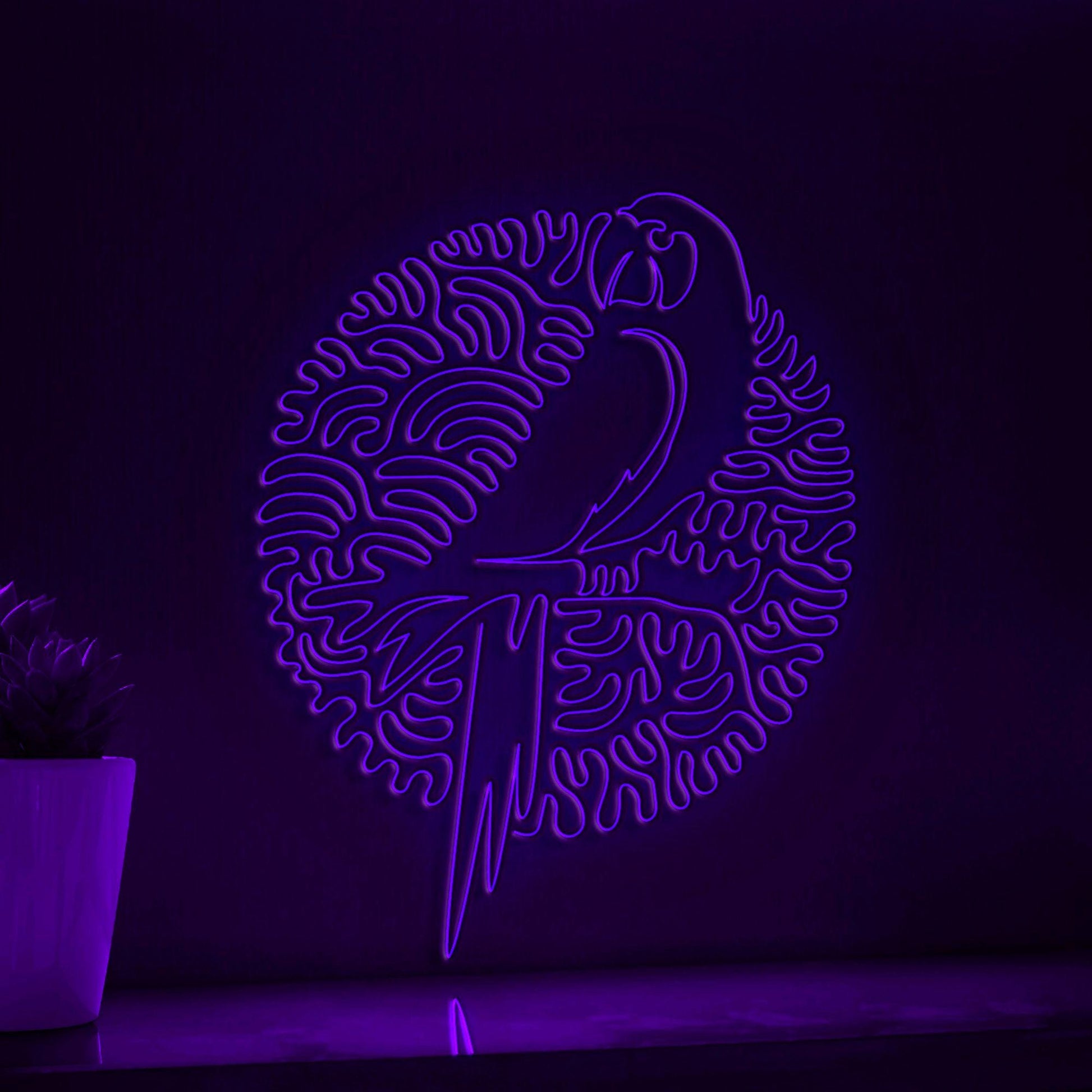 Parrot One Line EL Wire Neon Sign - Lighted Pet Bird Wall Decor - myneonup