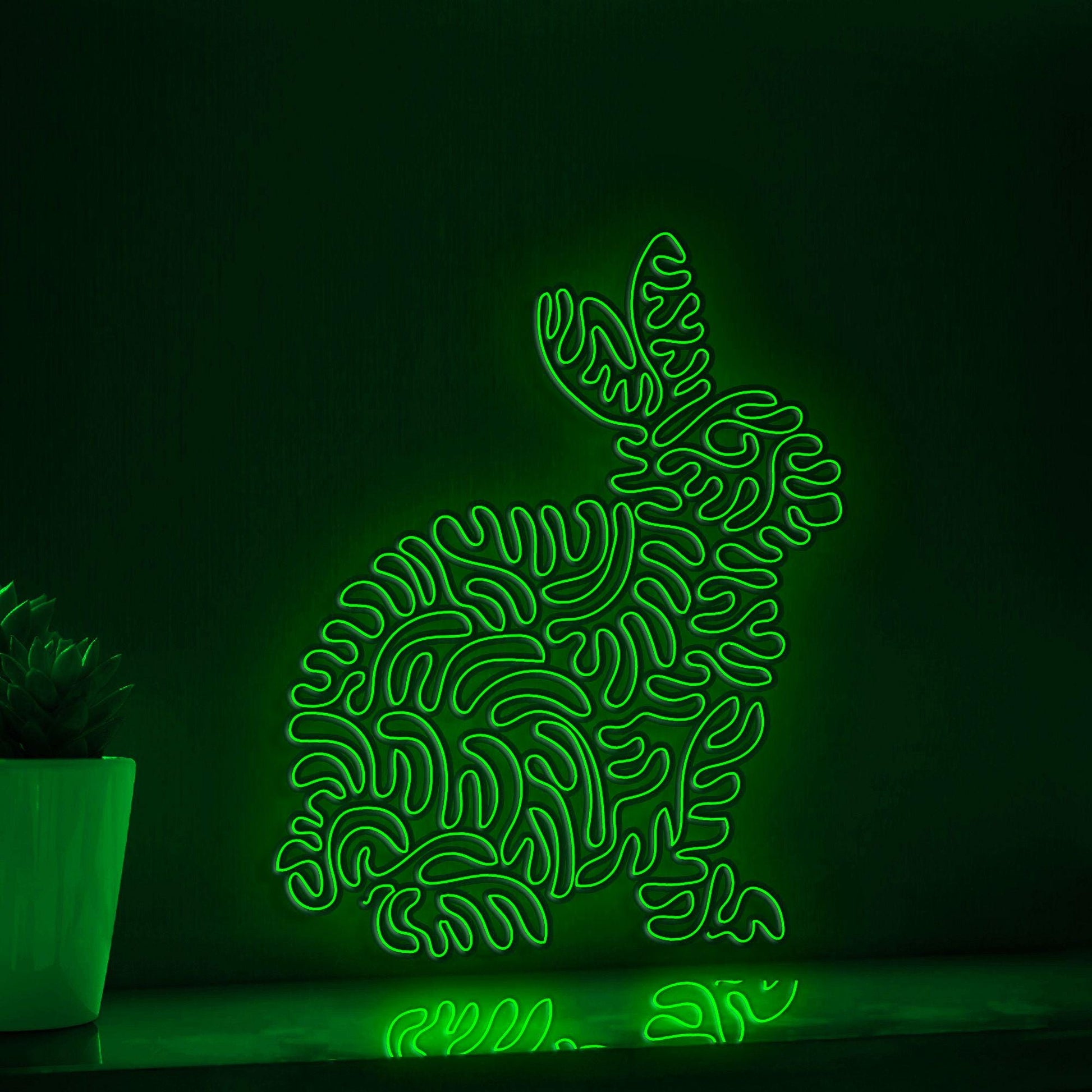 Rabbit One Line EL Wire Neon Sign - Agile Mammal Wall Decor - myneonup