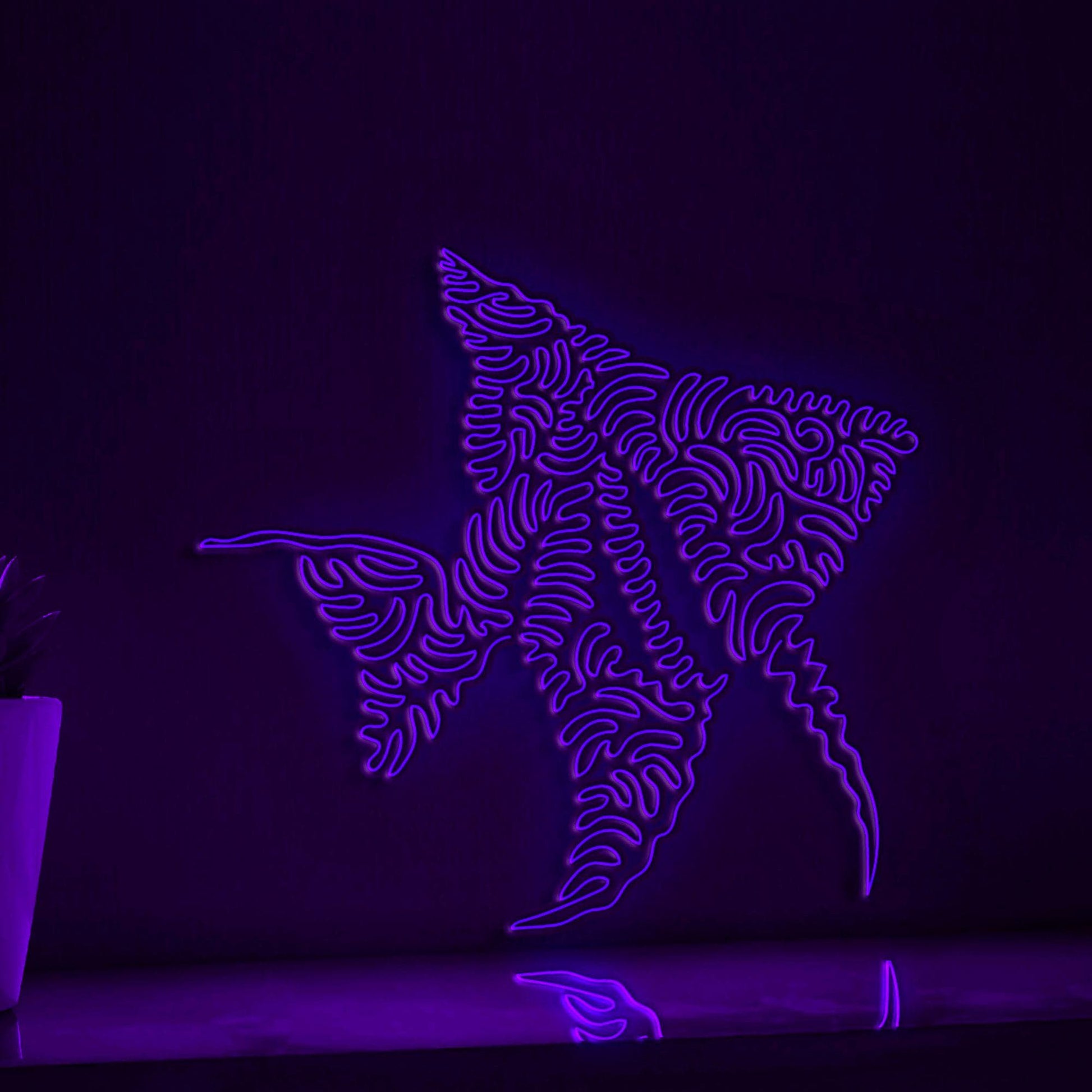 Angelfish One Line EL Wire Neon Sign - Ideal for Aquarium Lovers' Wall Decor - myneonup