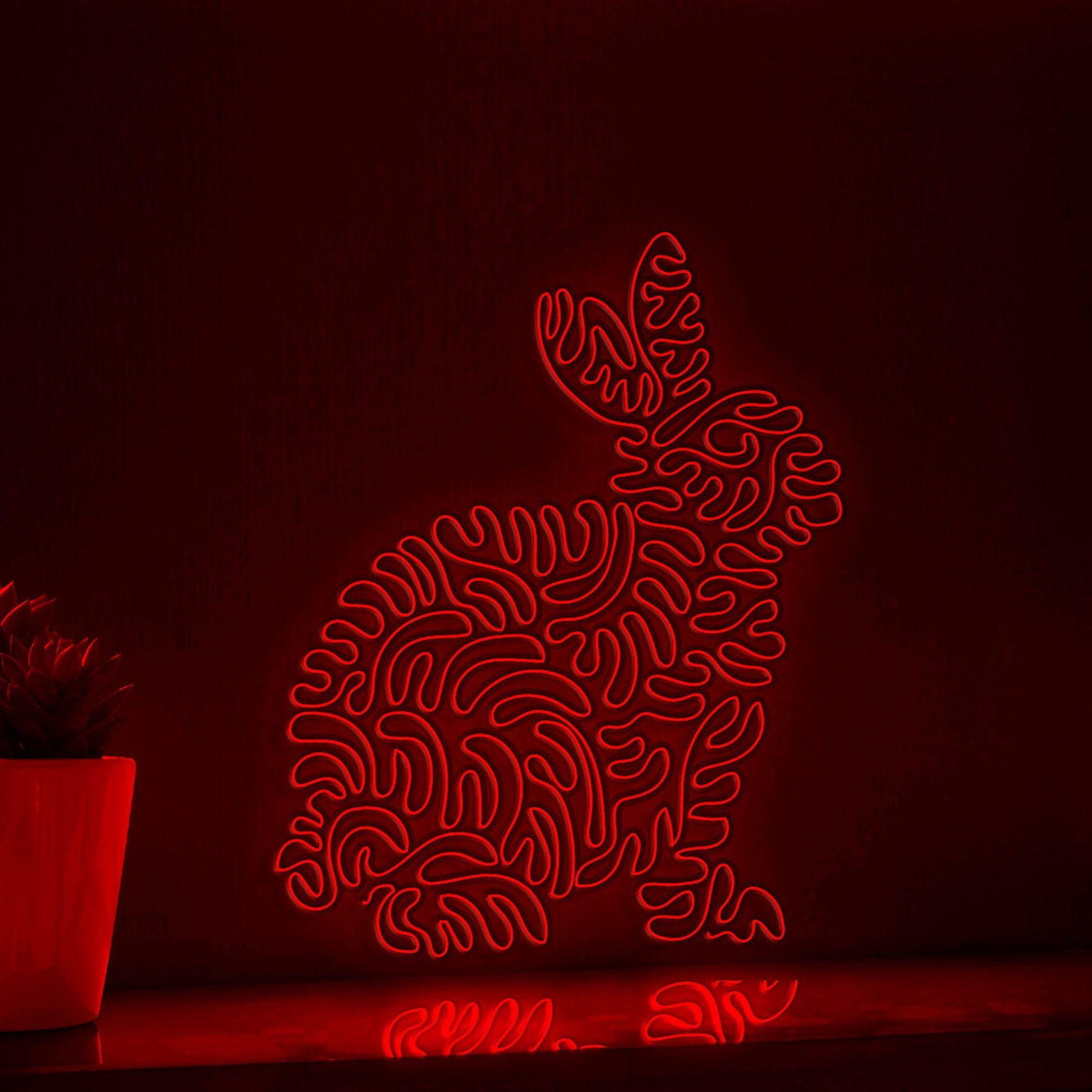 Rabbit One Line EL Wire Neon Sign - Agile Mammal Wall Decor - myneonup