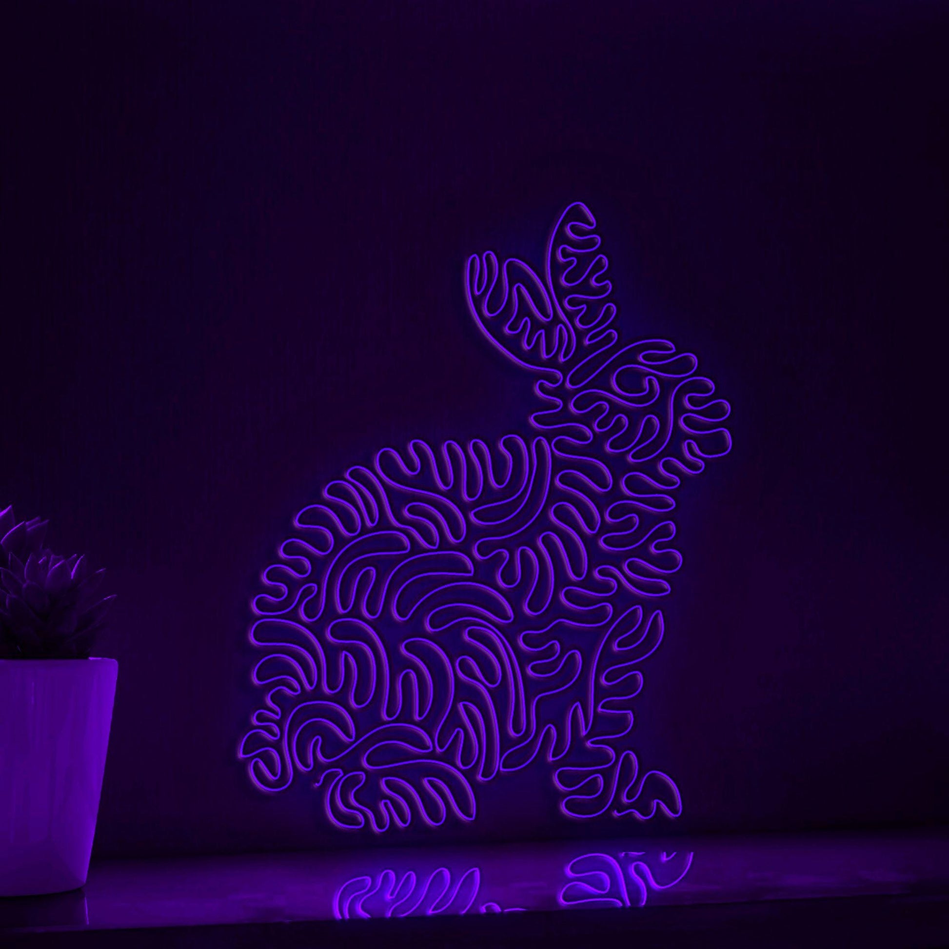 Rabbit One Line EL Wire Neon Sign - Agile Mammal Wall Decor - myneonup