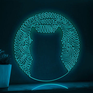 Cat Face One Line Art EL Wire Neon Sign - Minimalist Pet Wall Decor - myneonup