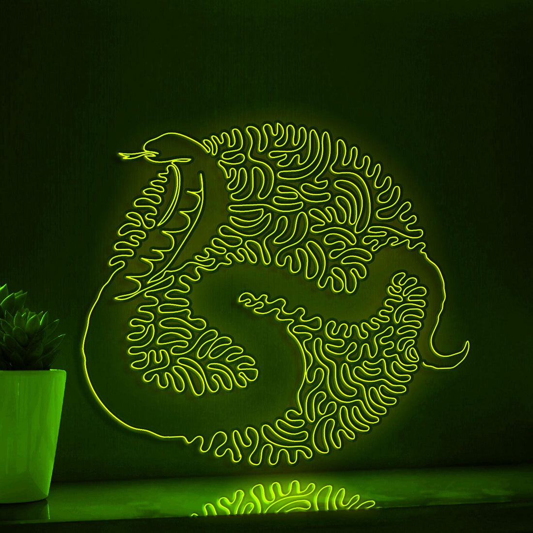 Cobra One Line Art EL Wire Neon Sign - Snake Wall Decor - myneonup