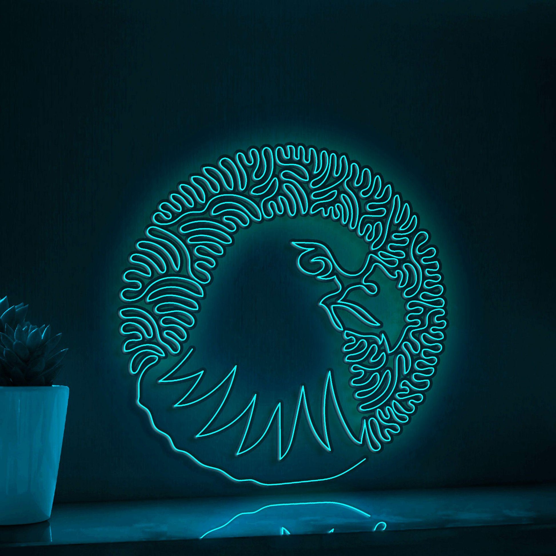 Hawk One Line EL Wire Neon Sign - Sharp Beak Raptor Wall Art - myneonup