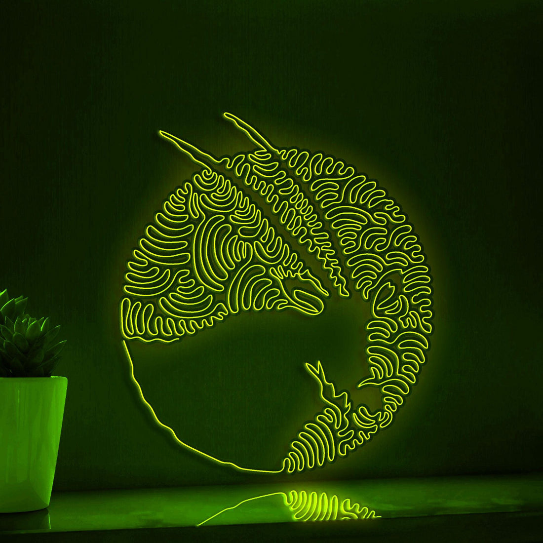 Oryx One Line EL Wire Neon Sign 2 - Abstract Art for Animal Lovers Wall Deocr - myneonup