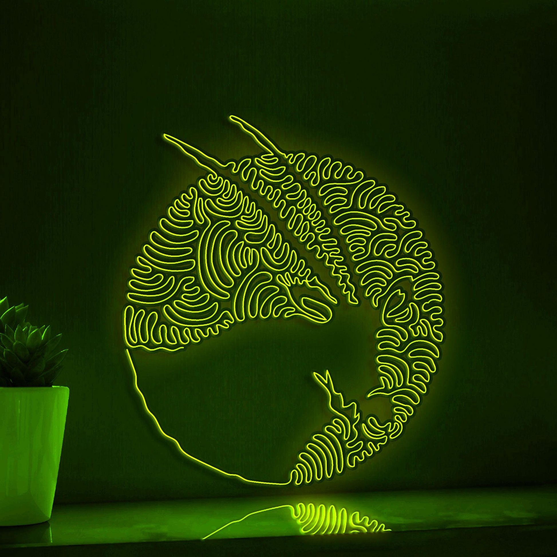 Oryx One Line EL Wire Neon Sign 2 - Abstract Art for Animal Lovers Wall Deocr - myneonup