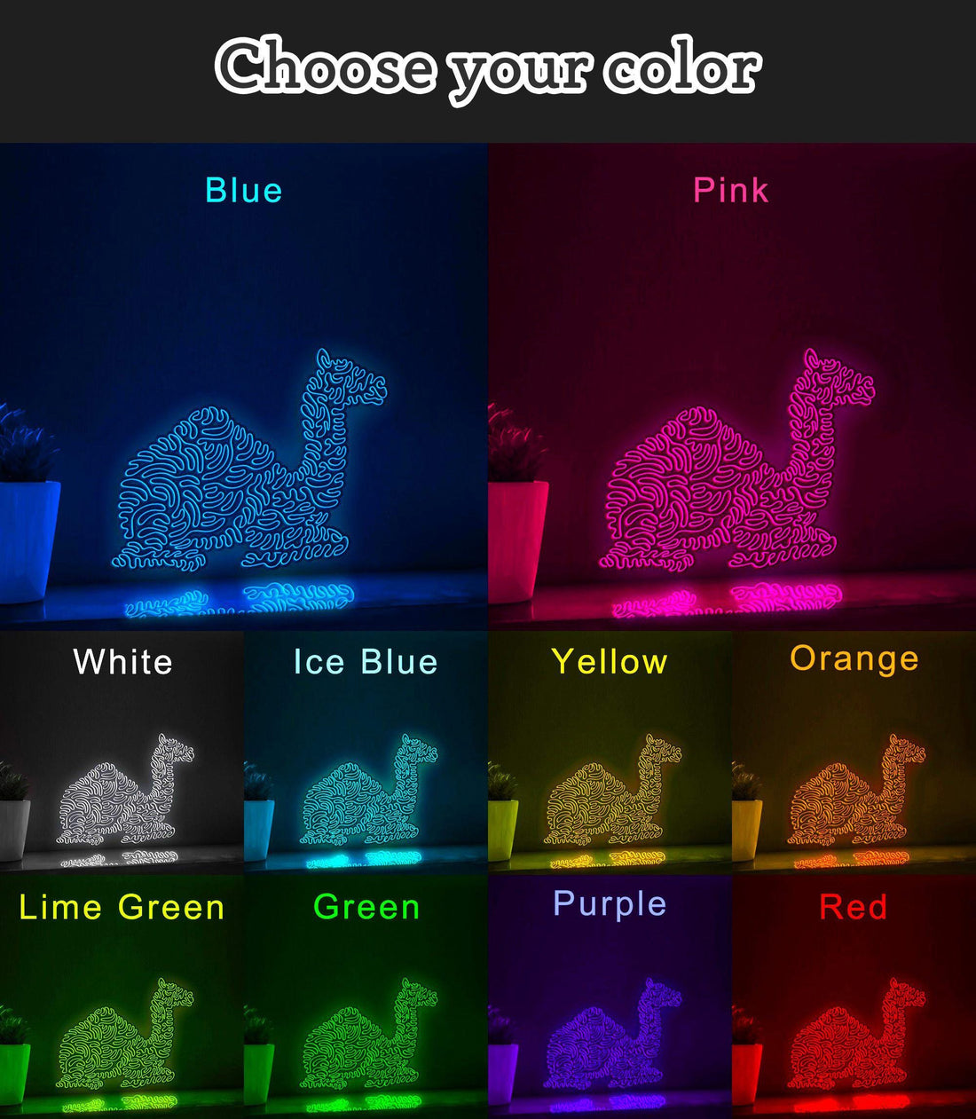 Adorable Camel EL Neon Art for Boho Decor - myneonup