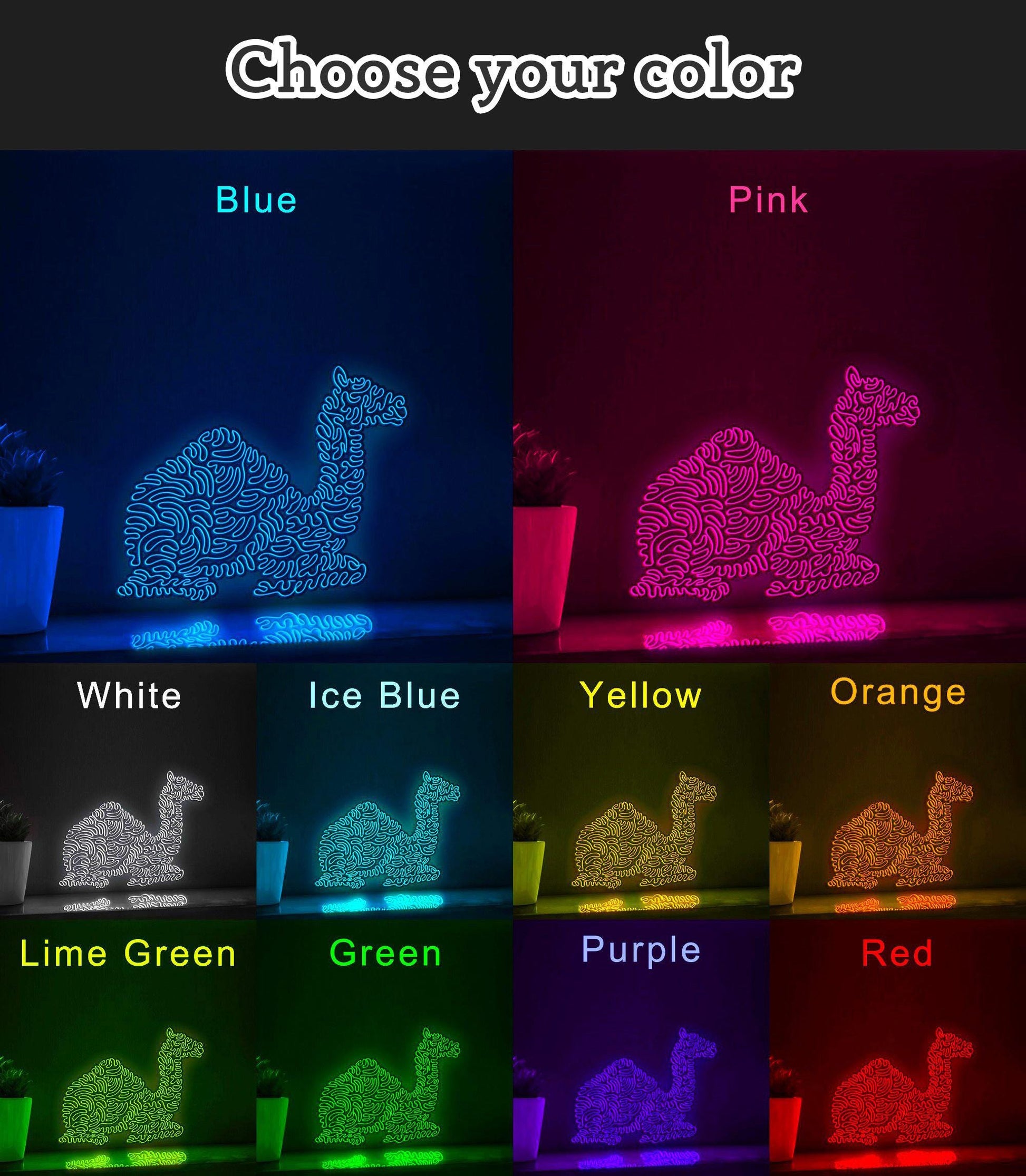 Adorable Camel EL Neon Art for Boho Decor - myneonup