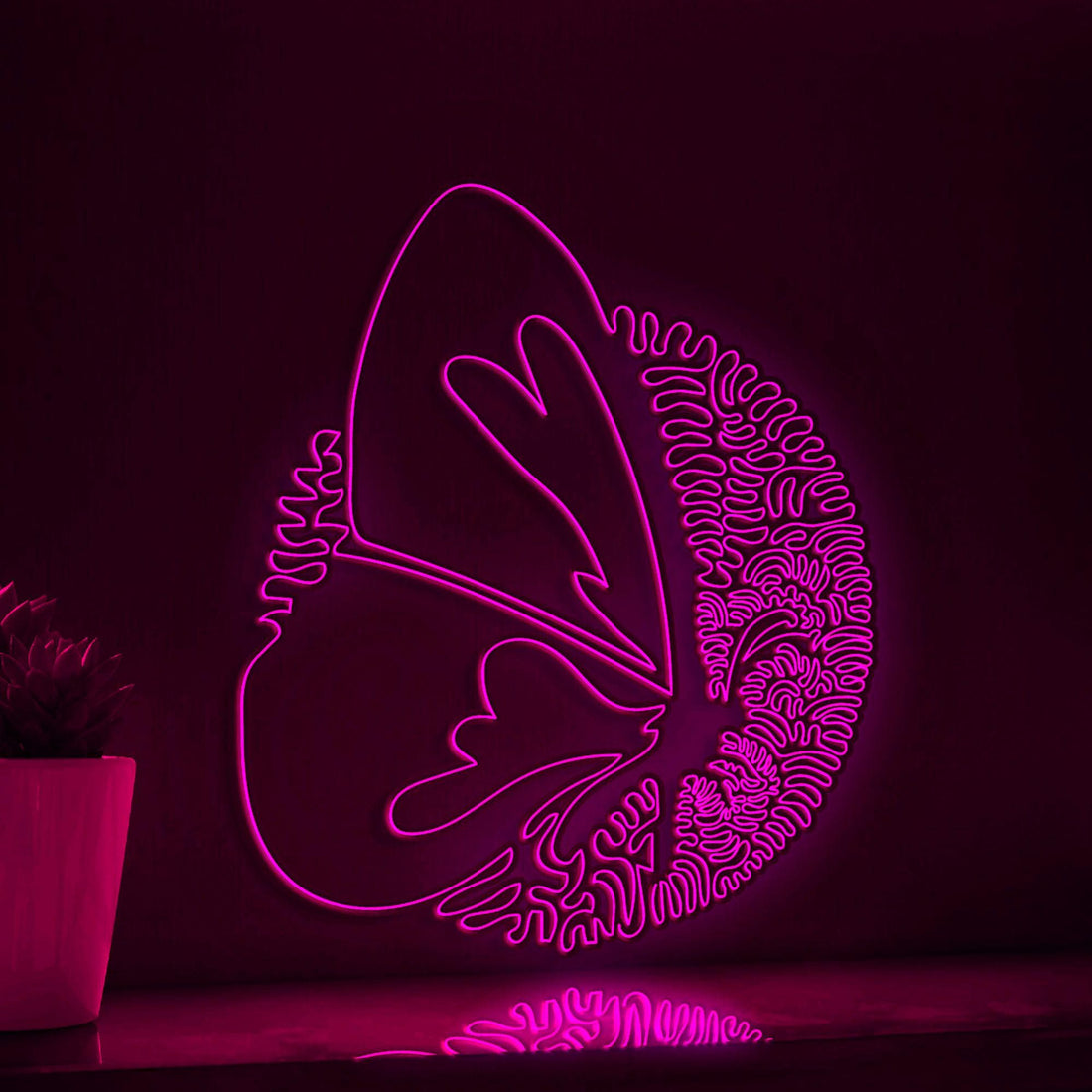 Butterfly One Line EL Neon - Insect Boho Decor - myneonup