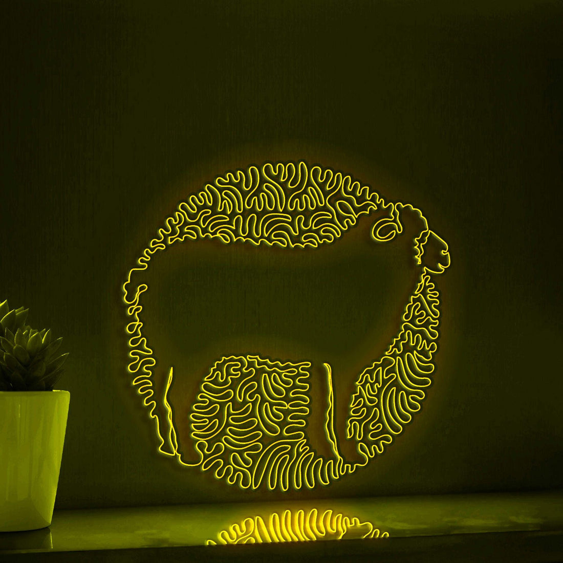 Sheep One Line EL Wire Neon Sign - Woolly Grazing Wall Art - myneonup
