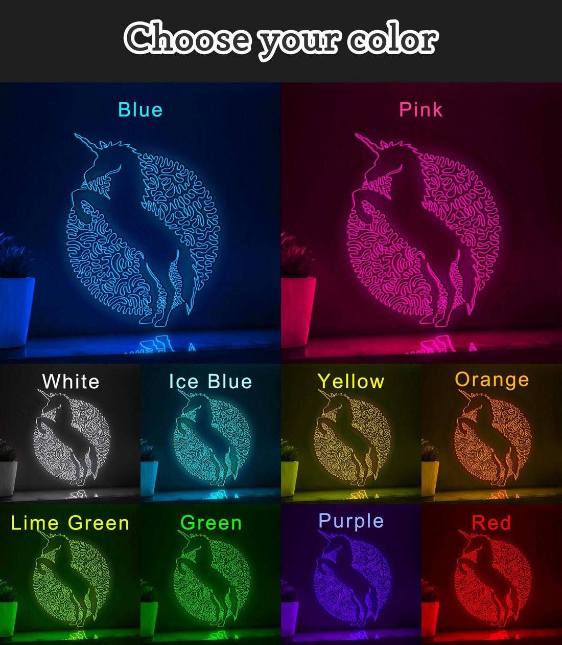 Unicorn One Line Art EL Wire Neon Sign - Mythical Creature Wall Decor - myneonup