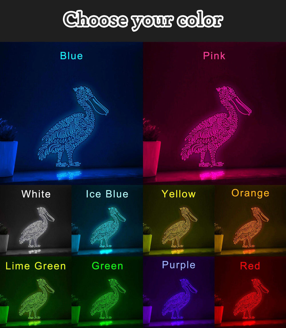 Pelican One Line Neon - Ideal for Boho Wall Decor - myneonup